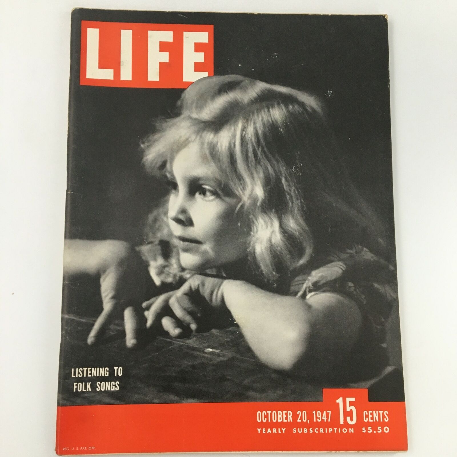 VTG Life Magazine October 20 1947 A Child Listening To Folk Songs, Newsstand