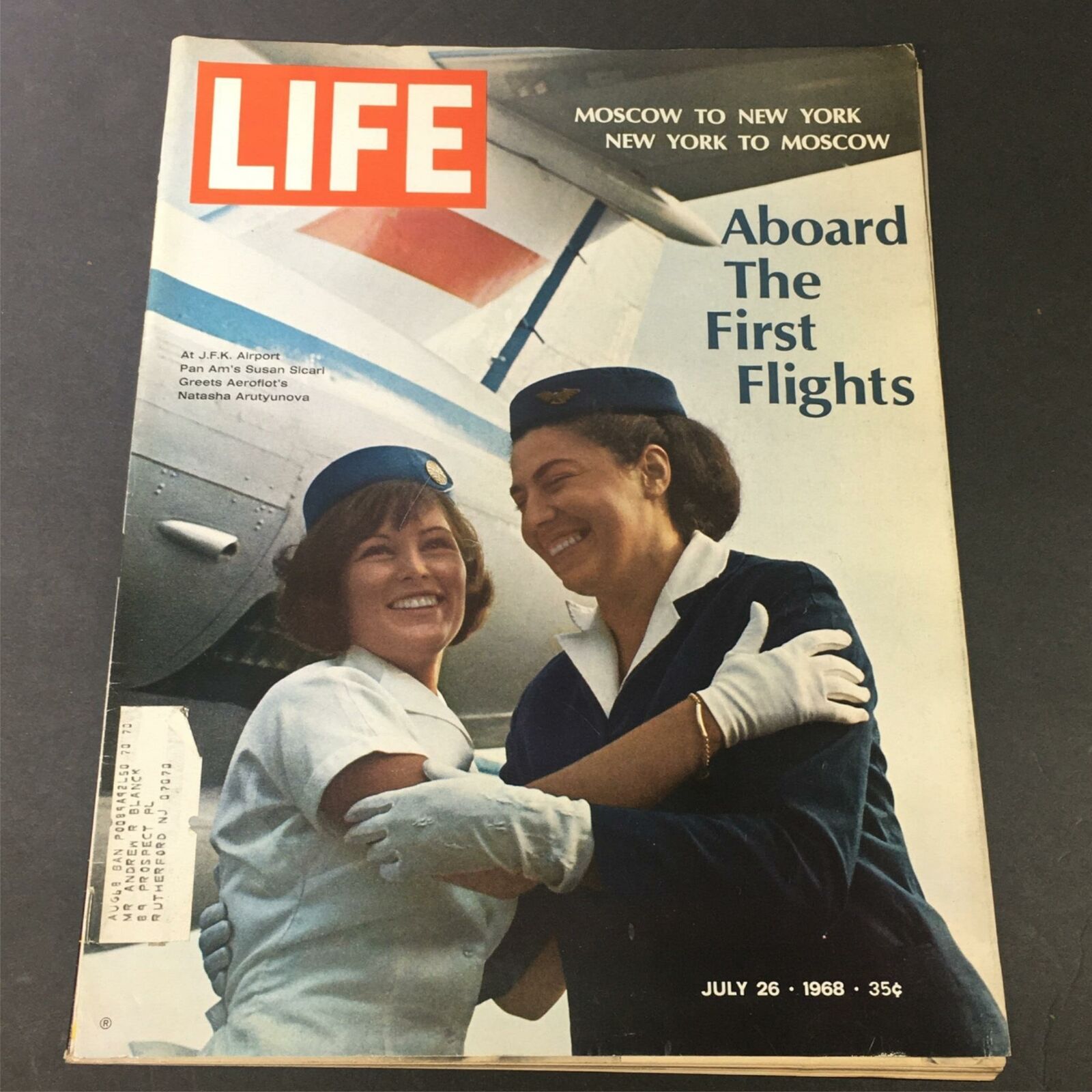 VTG Life Magazine July 26 1968 - Susan Sicari Greets Natasha Arutyunova at JFK