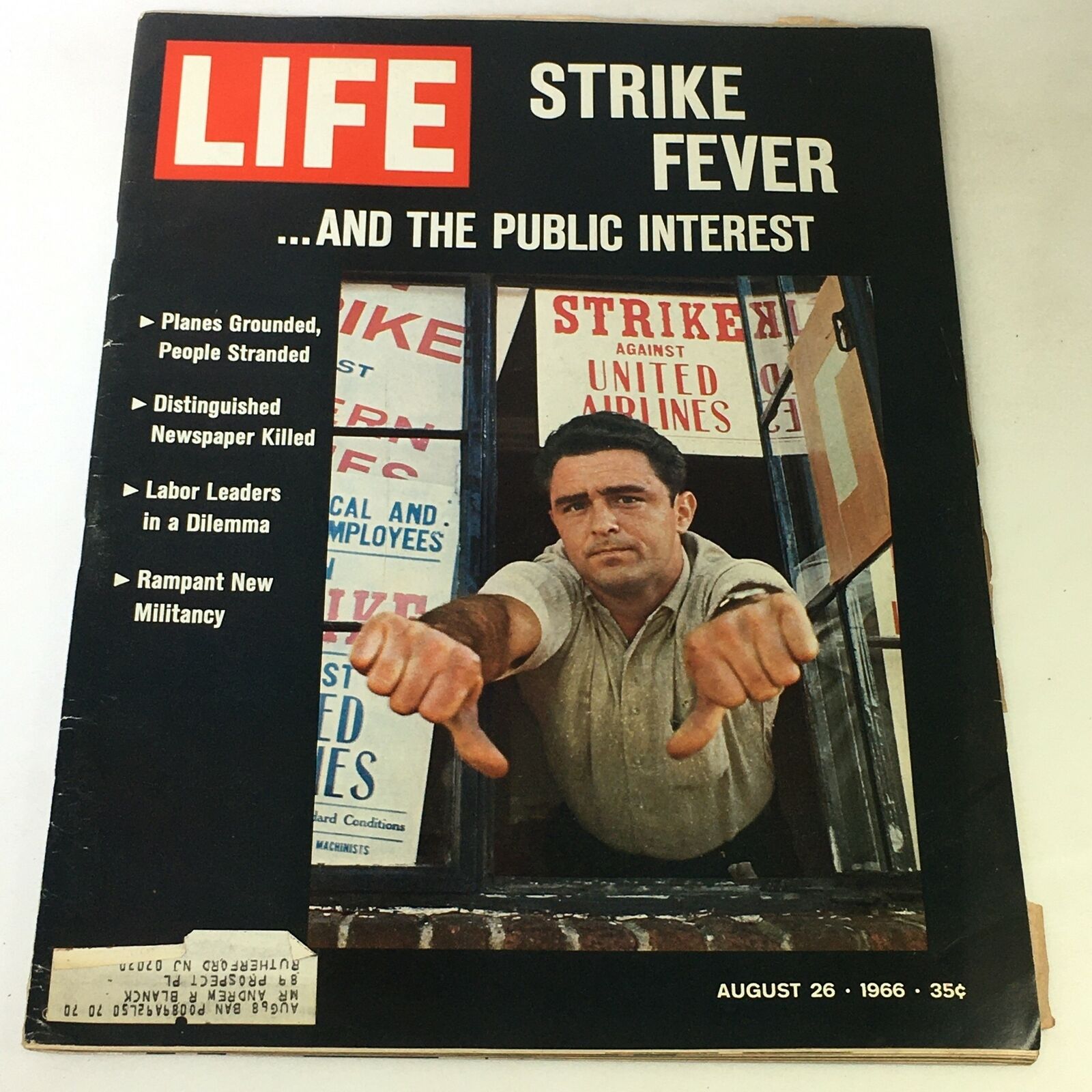 VTG Life Magazine August 26 1966 - Strike Fever and The Public Interest