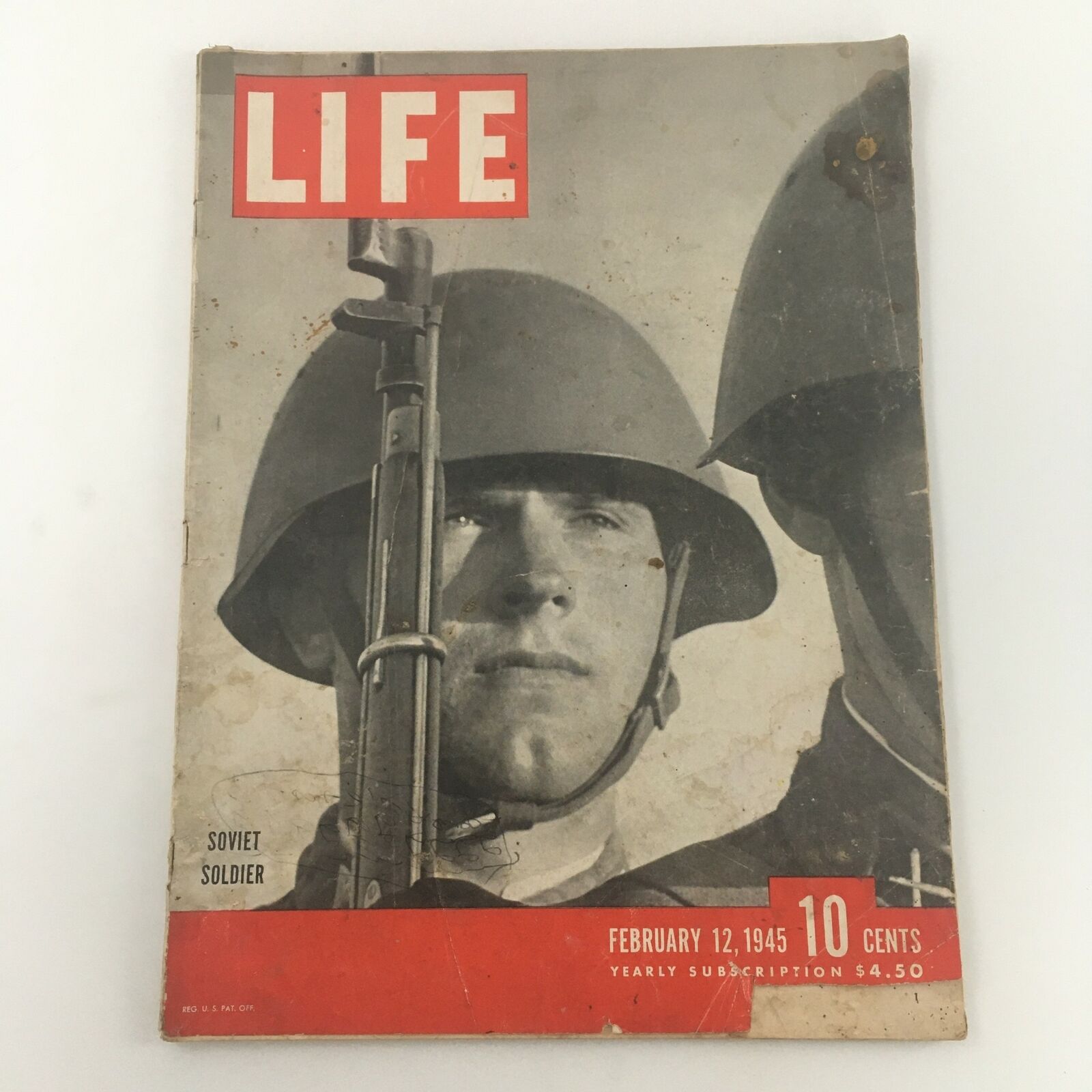 VTG Life Magazine February 12 1945 Portrait of a Soviet Soldier, Newsstand