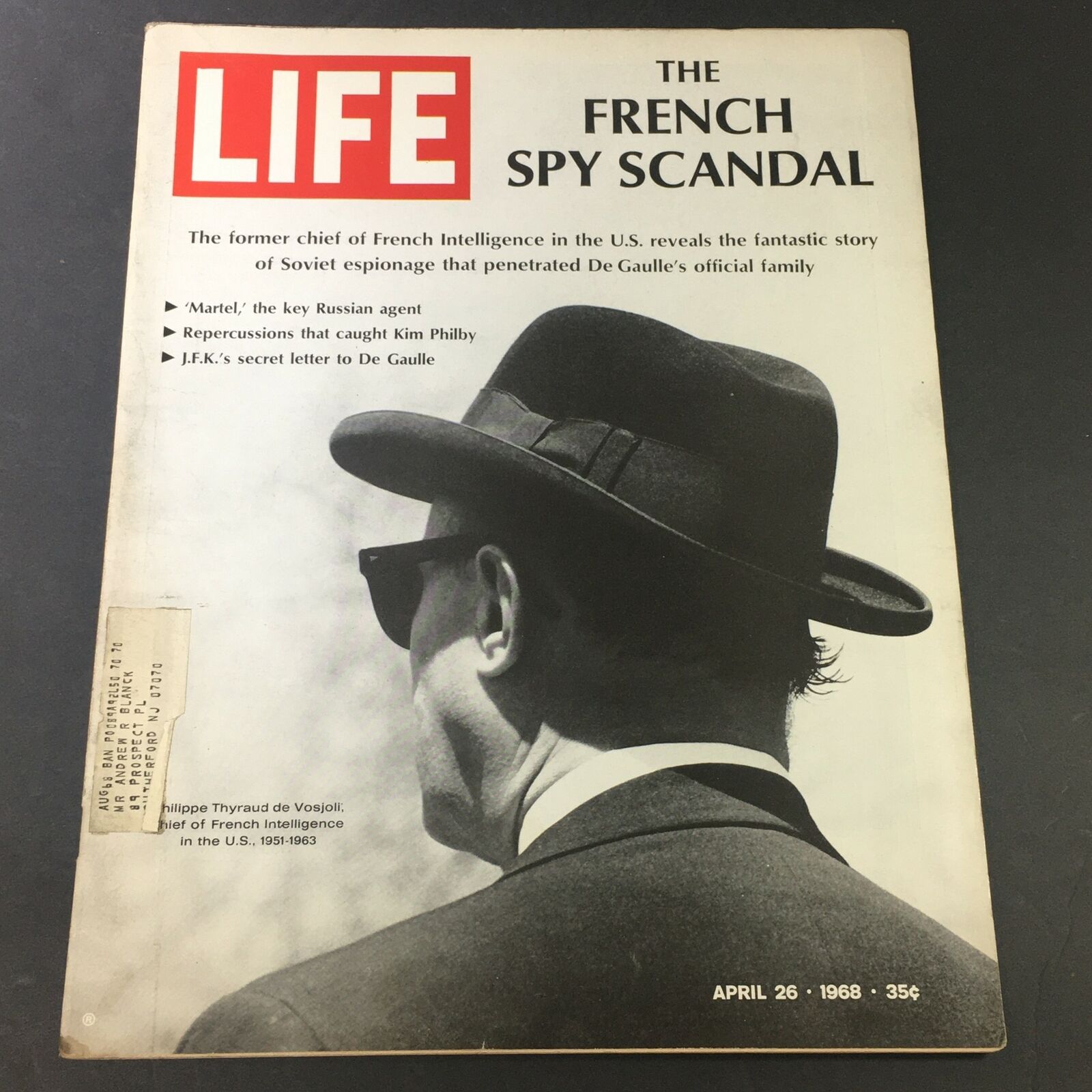 VTG Life Magazine April 26 1968 - Philippe Thyraud de Vosjoli French Spy Scandal