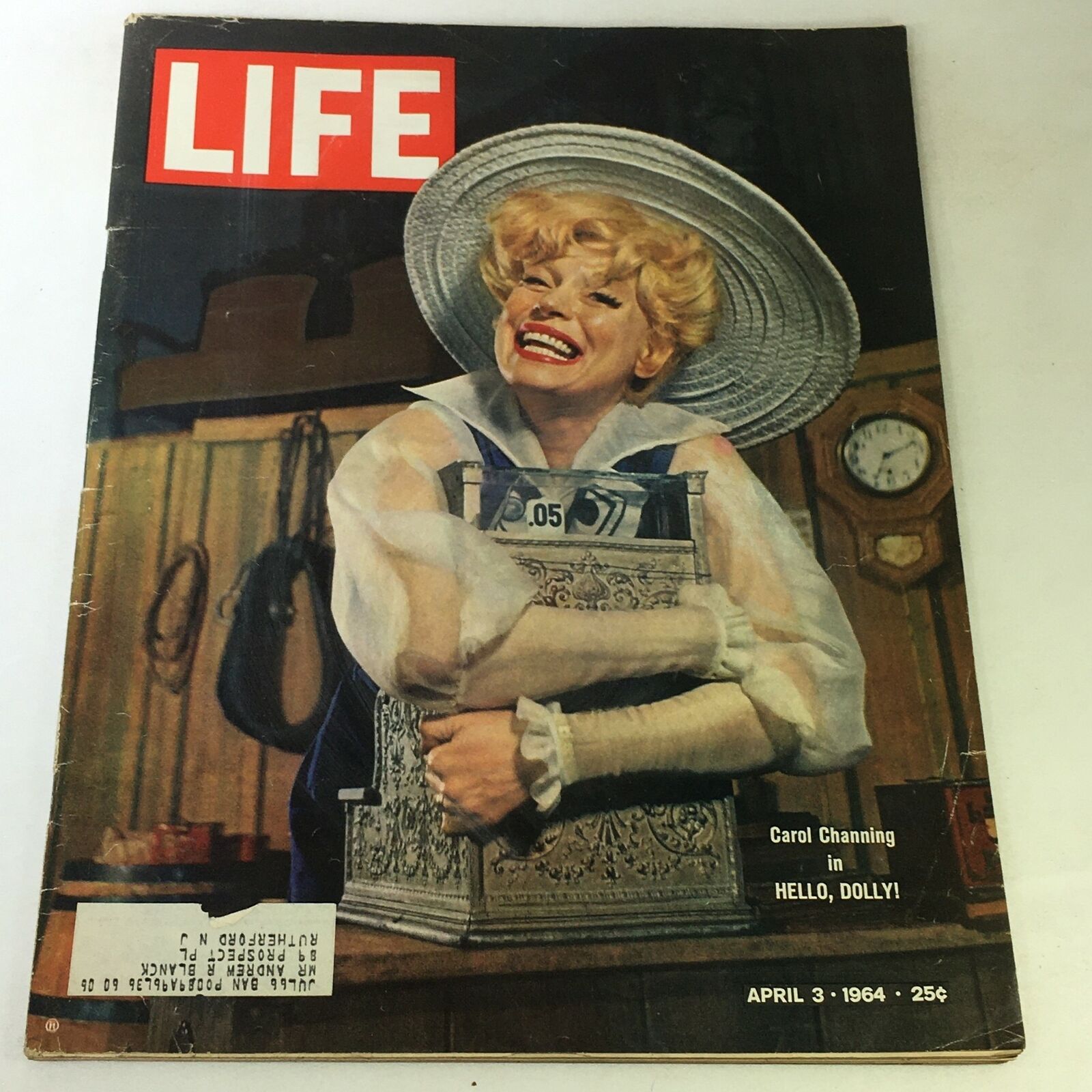 VTG Life Magazine April 3 1964 - Carol Channing in Hello Dolly Musical