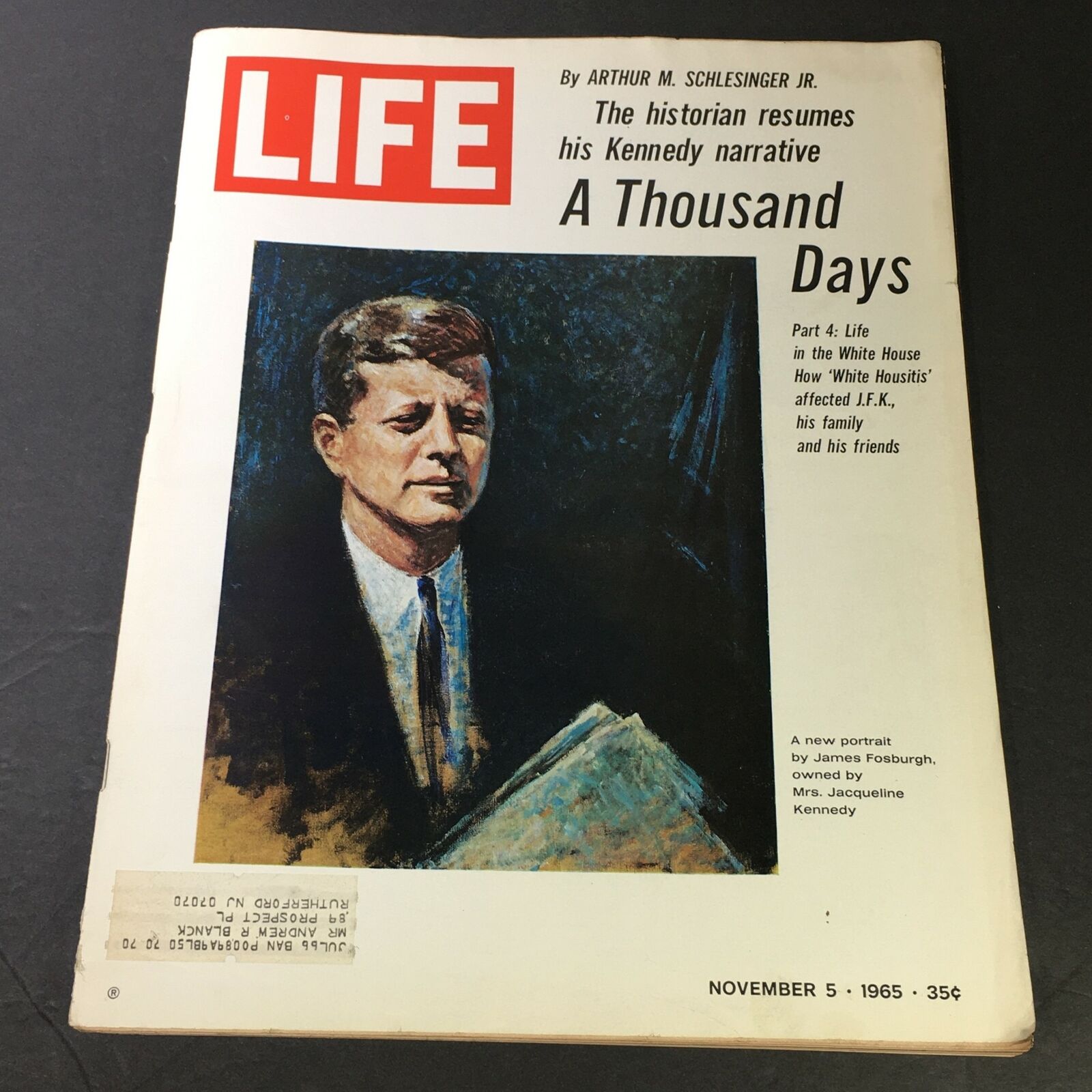 VTG Life Magazine November 5 1965 - John F. Kennedy Portrait by James Fosburgh