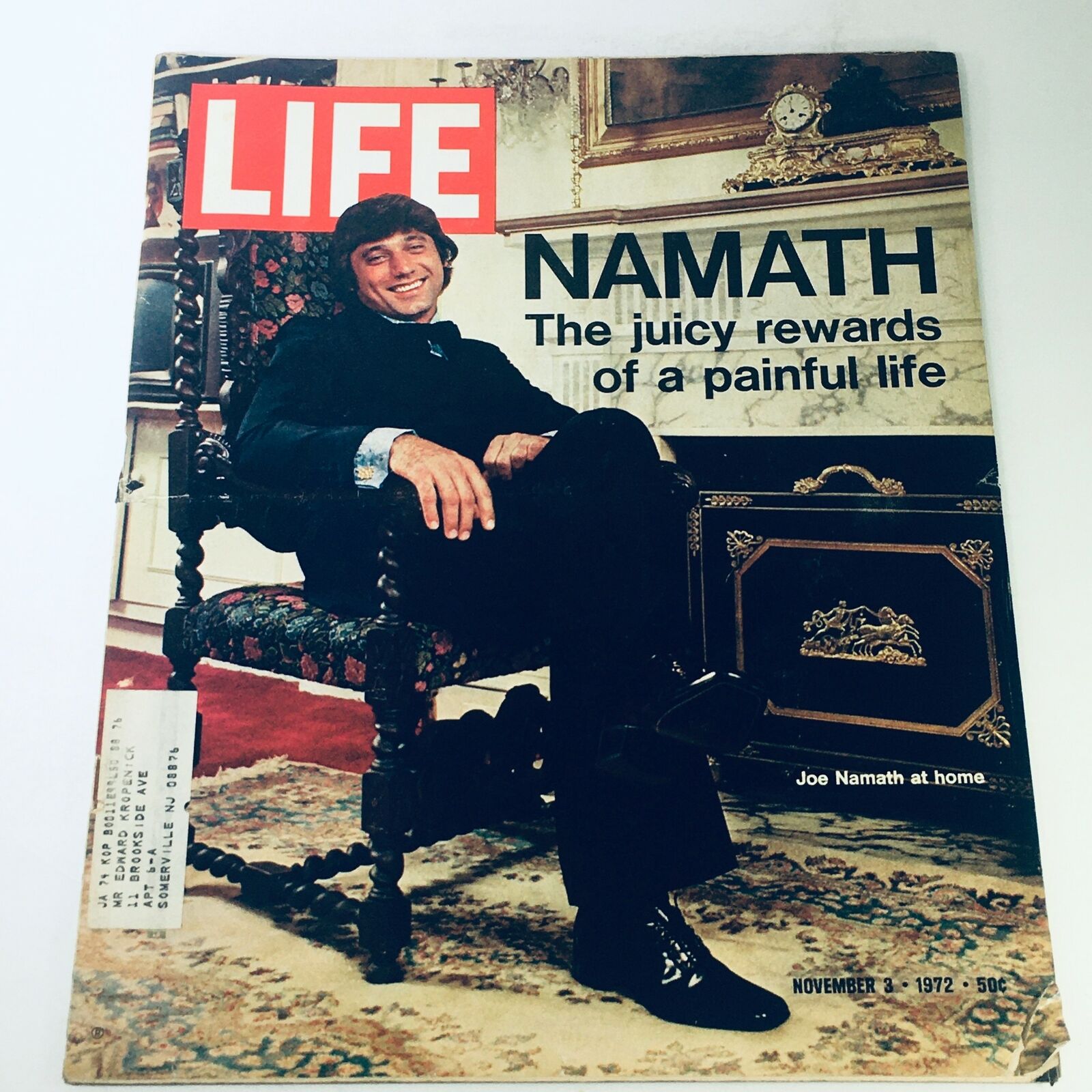 VTG Life Magazine November 3 1972 - Joe Namath at Home & Juicy Rewards