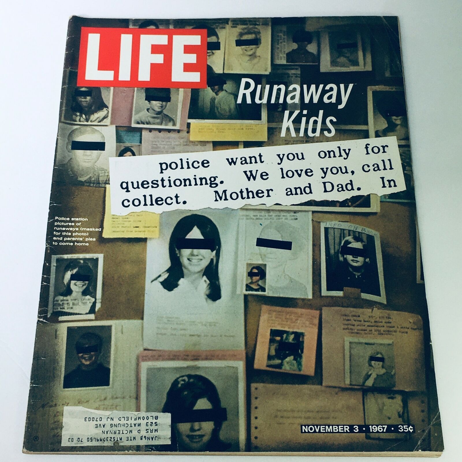 VTG Life Magazine November 3 1967 - Pictures of the Runaway Kids Unmasked