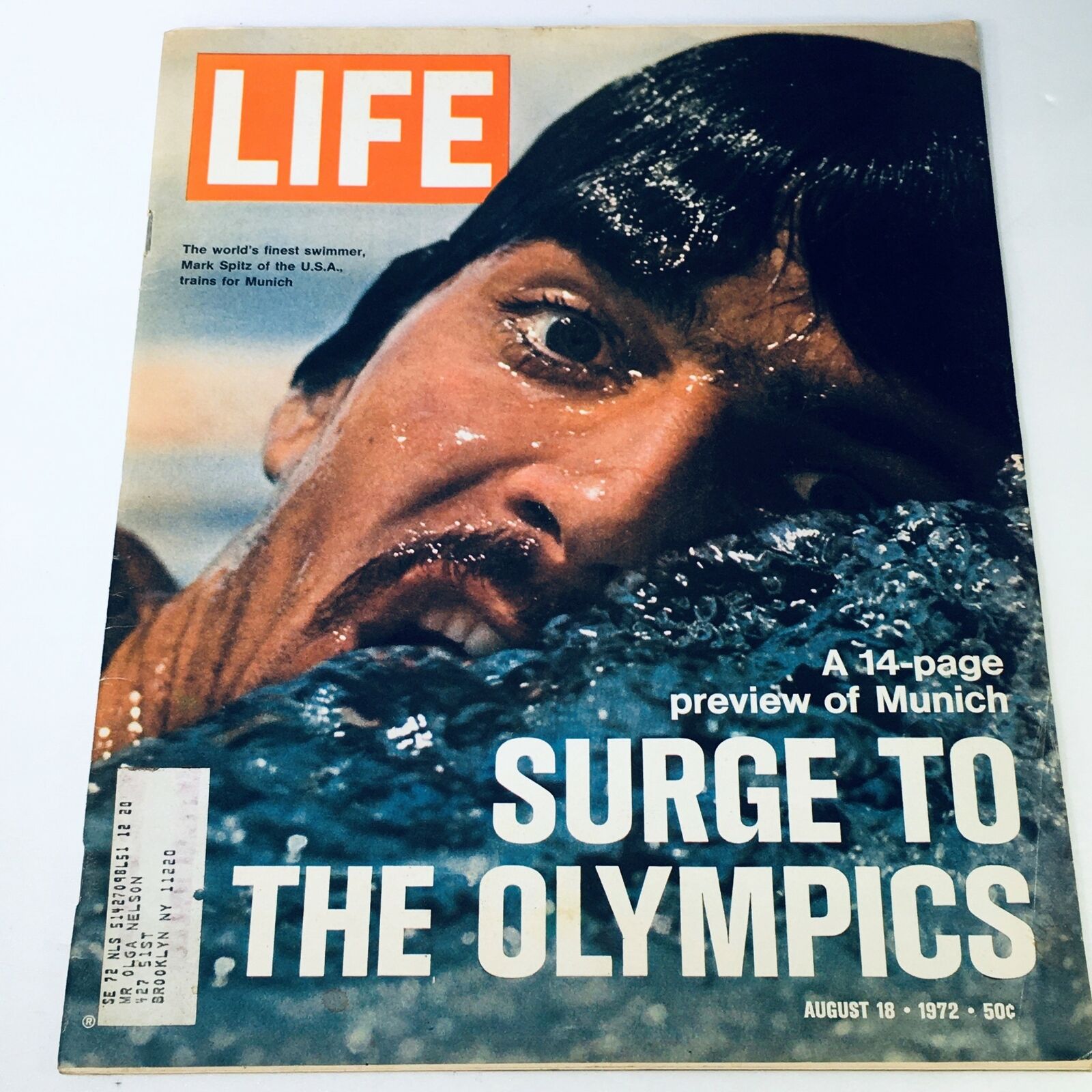 VTG Life Magazine August 18 1972 - World Finest Swimmer Mark Spitz of the U.S.A.