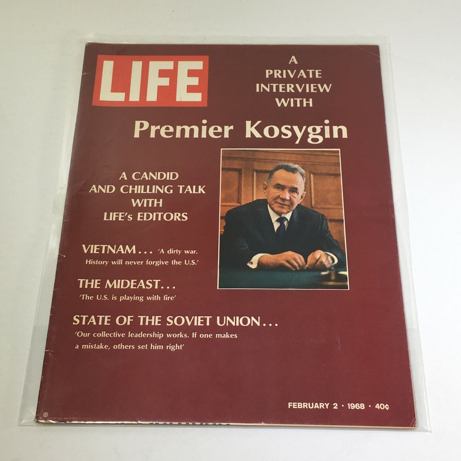 VTG Life Magazine: February 2 1968 - Premier Kosygin A Candid and Chilling Talk