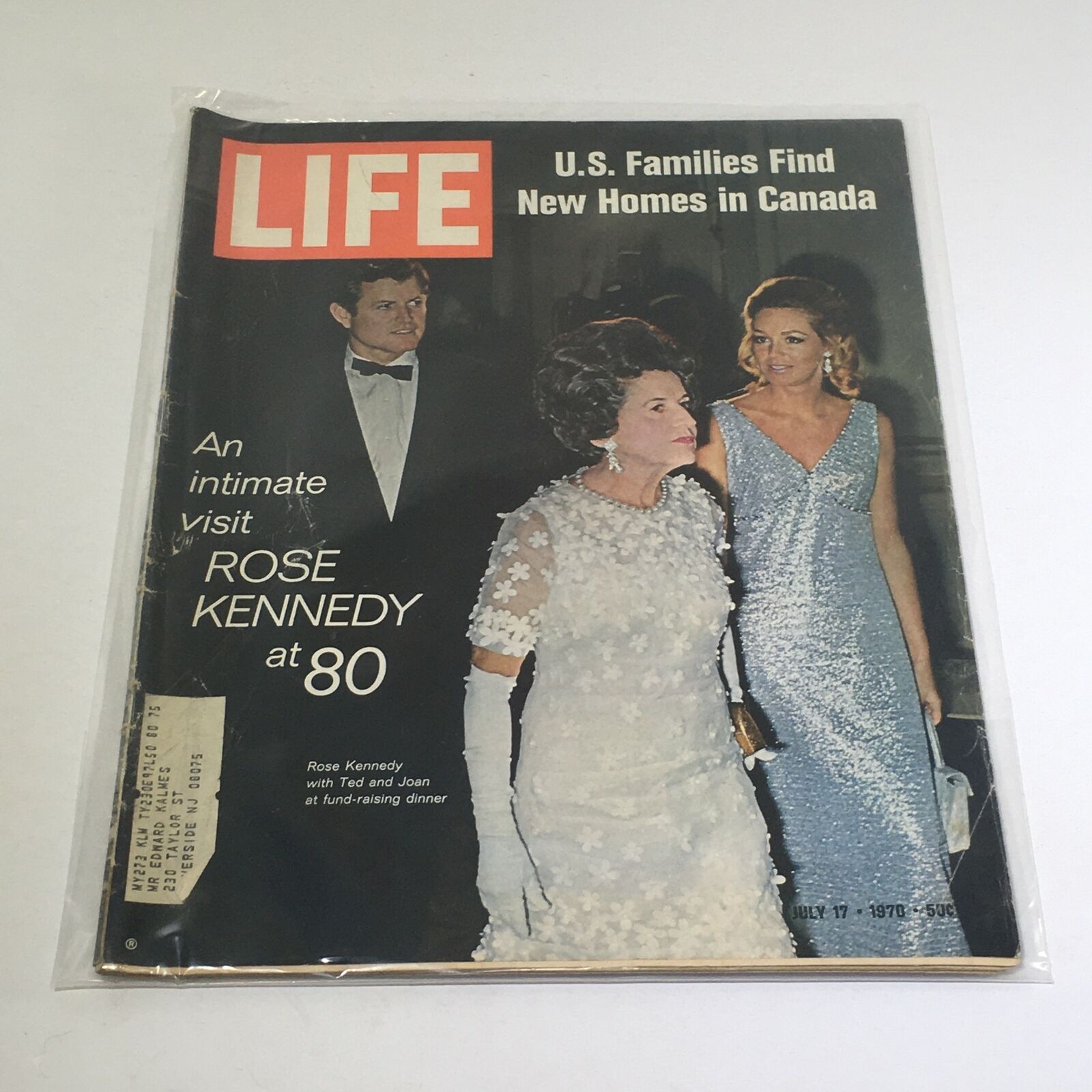 VTG Life Magazine: July 17 1970 - Rose Kennedy at 80 w/Ted and Joan for Dinner