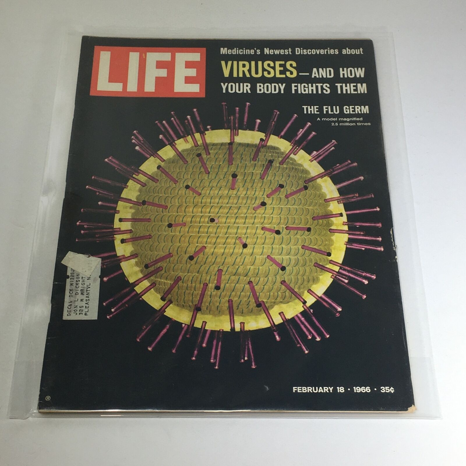 VTG Life Magazine: February 18 1966 - Viruses The Flu Germ & How To Fight Them