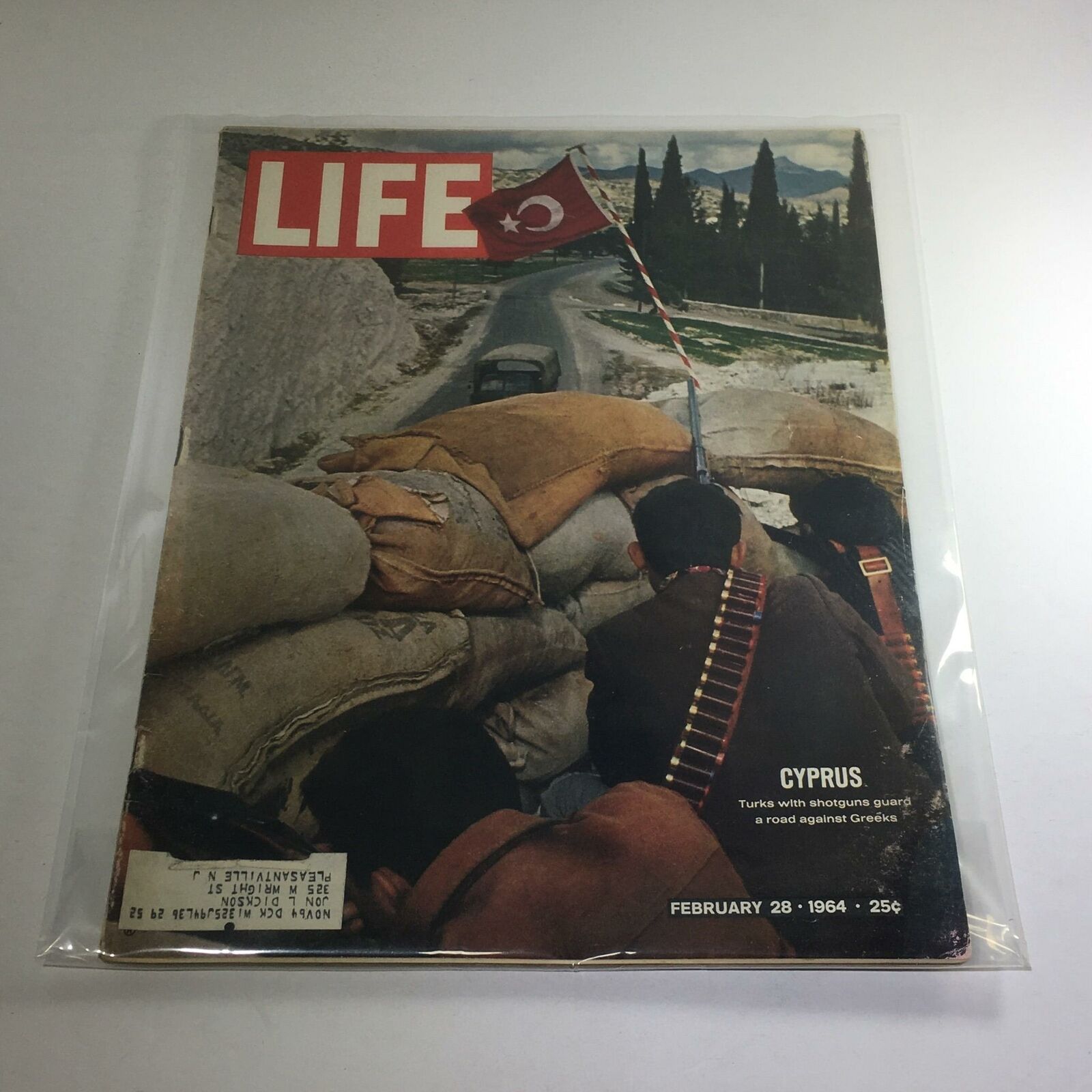 VTG Life Magazine: February 28 1964 - Cyprus: Turks With Shotguns Guard A Road