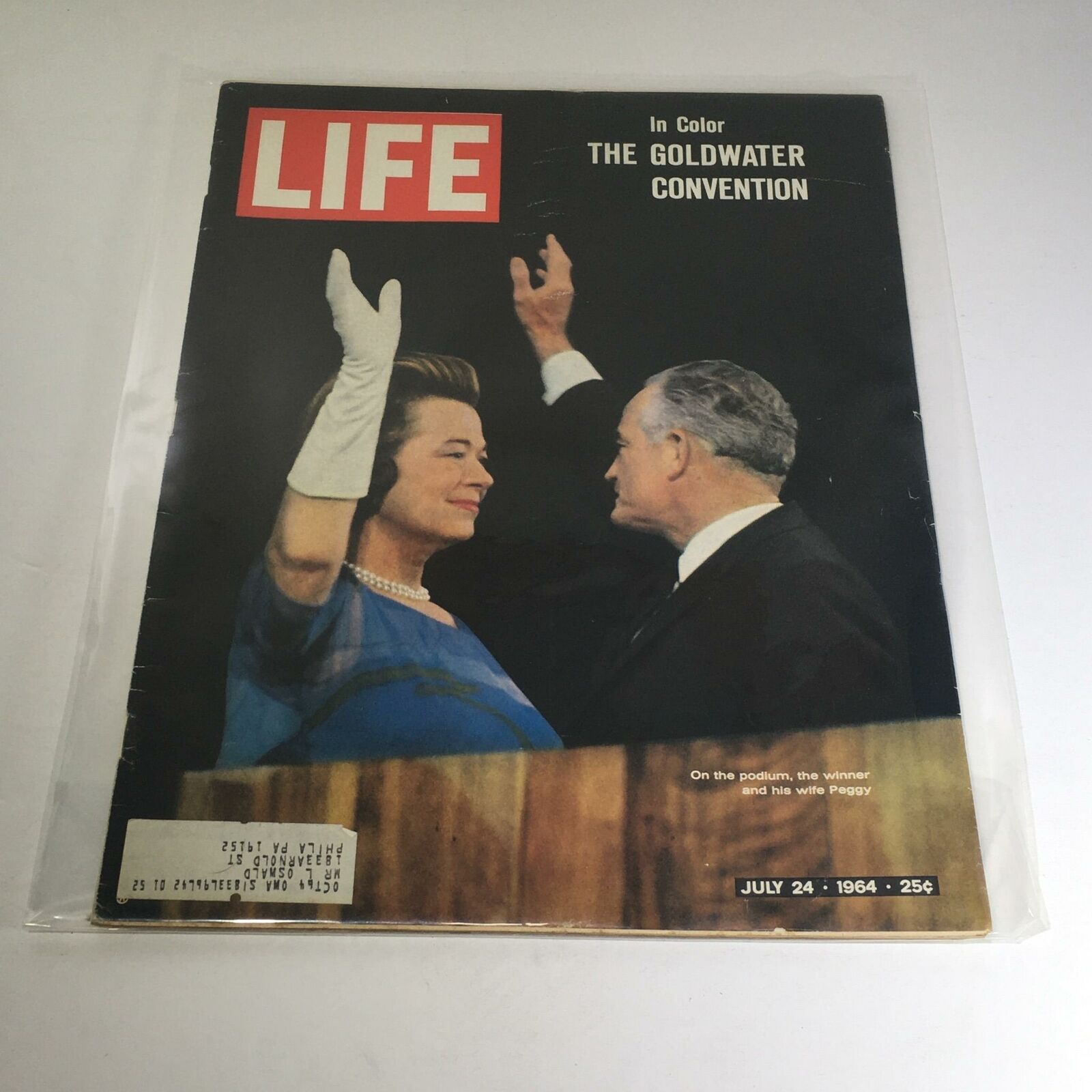 VTG Life Magazine: July 24 1964 - On The Podium: The Winner and His Wife Peggy