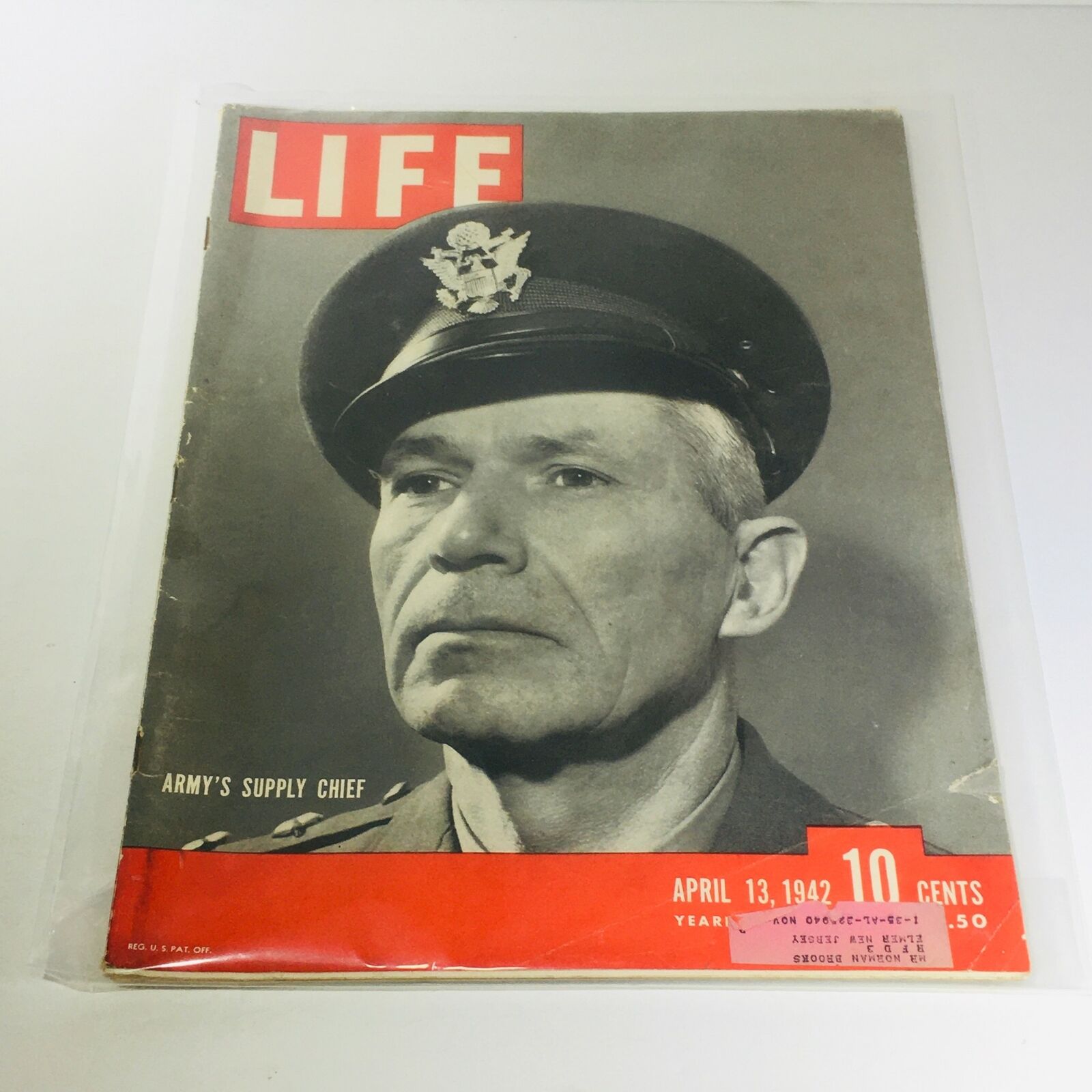 Vintage Life Magazine: April 13 1942 - Army's Supply Chief Year Subscription