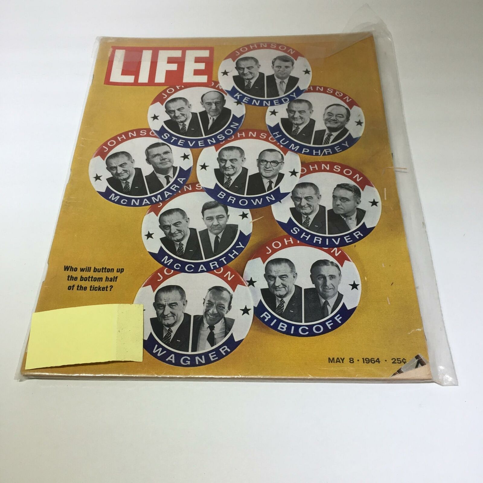 VTG Life Magazine May 8 1964 - Presidential Election Buttons / LBJ Running Mates