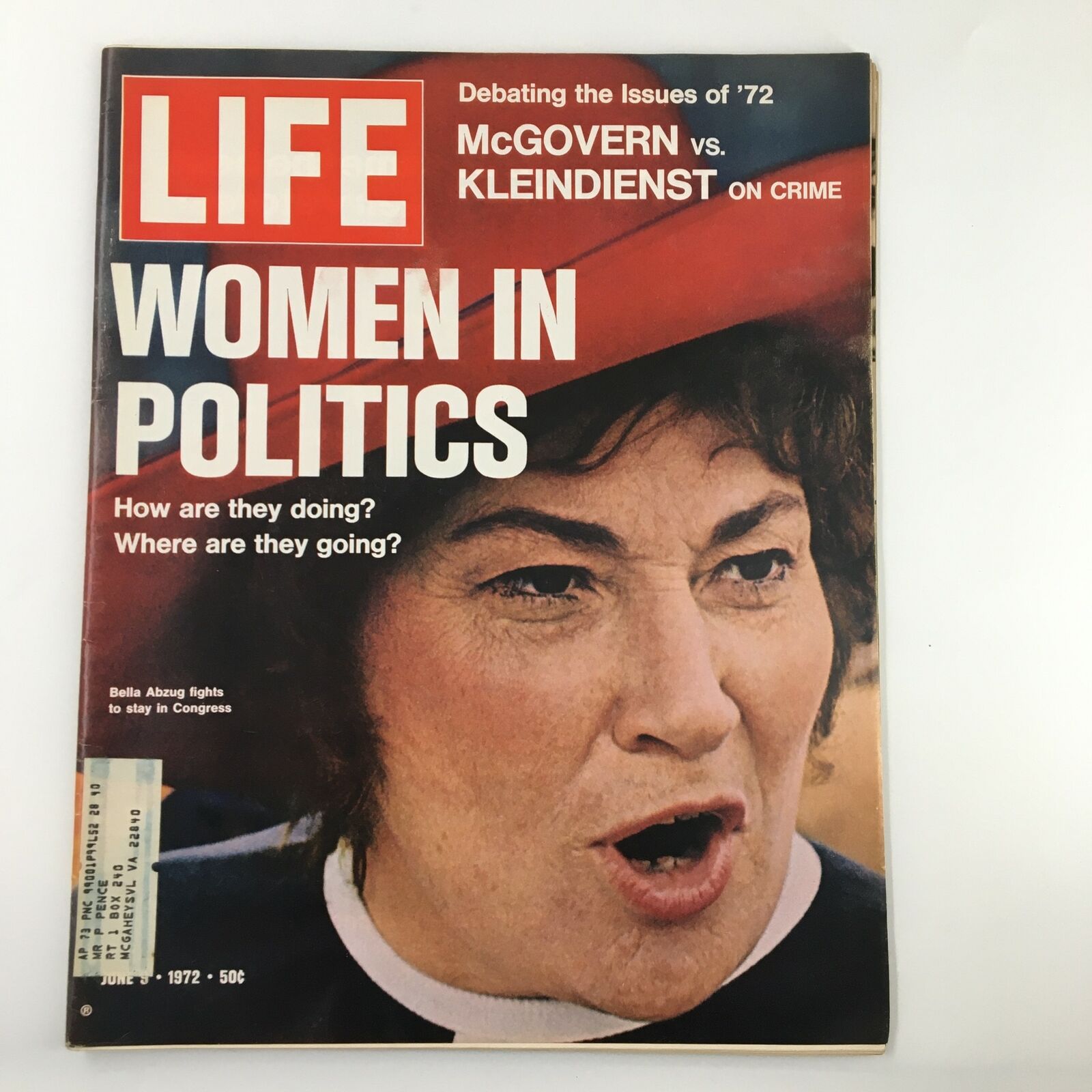 VTG Life Magazine June 9 1972 Bella Abzug Fights To Stay in Congress