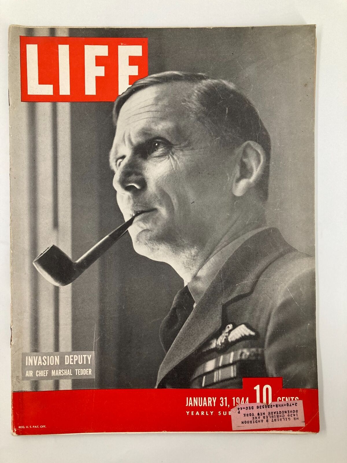 VTG Life Magazine January 31 1944 Invasion Deputy Air Chief Marshal Tedder