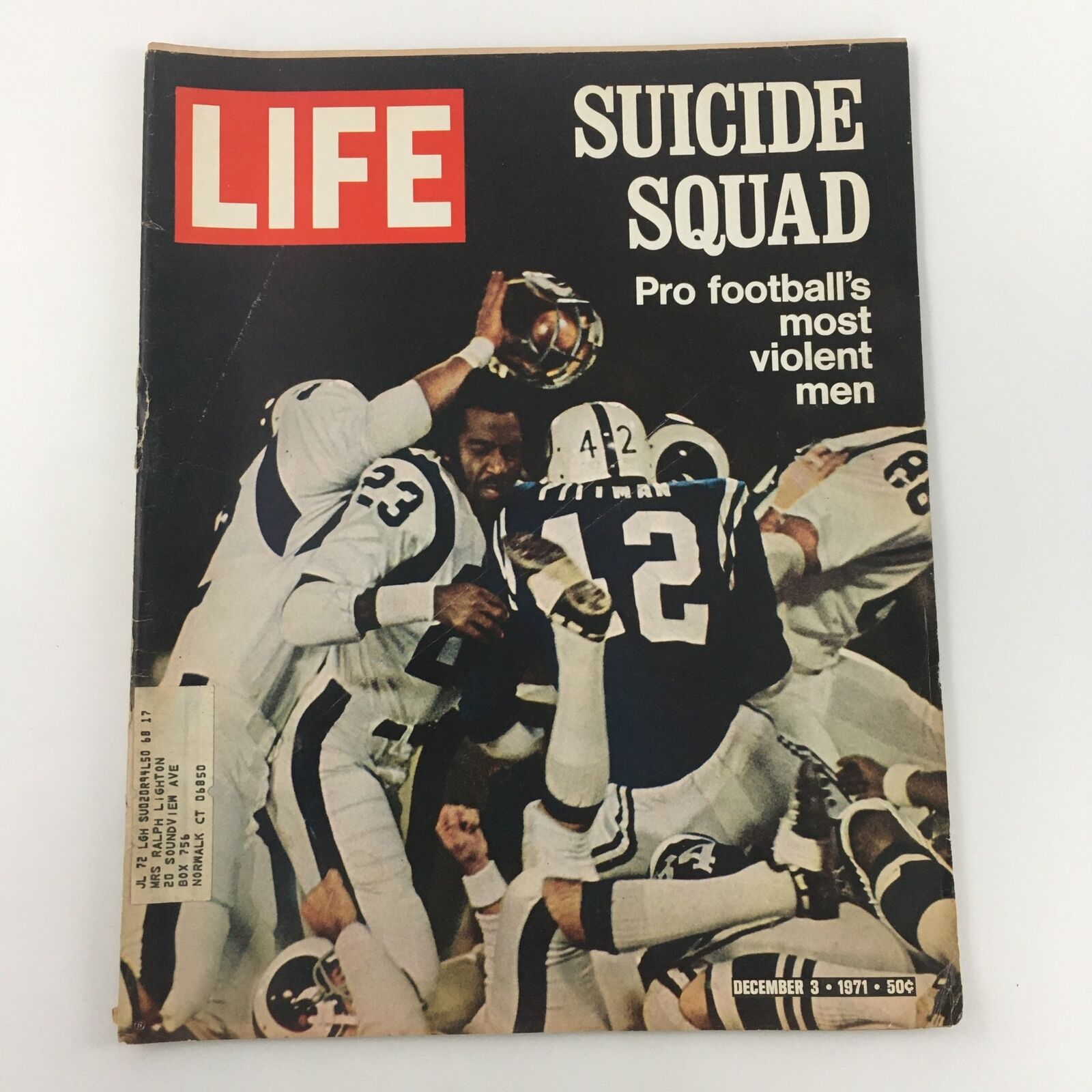 VTG Life Magazine December 3 1971 Pro Football's Most Violent Suicide Squad Men