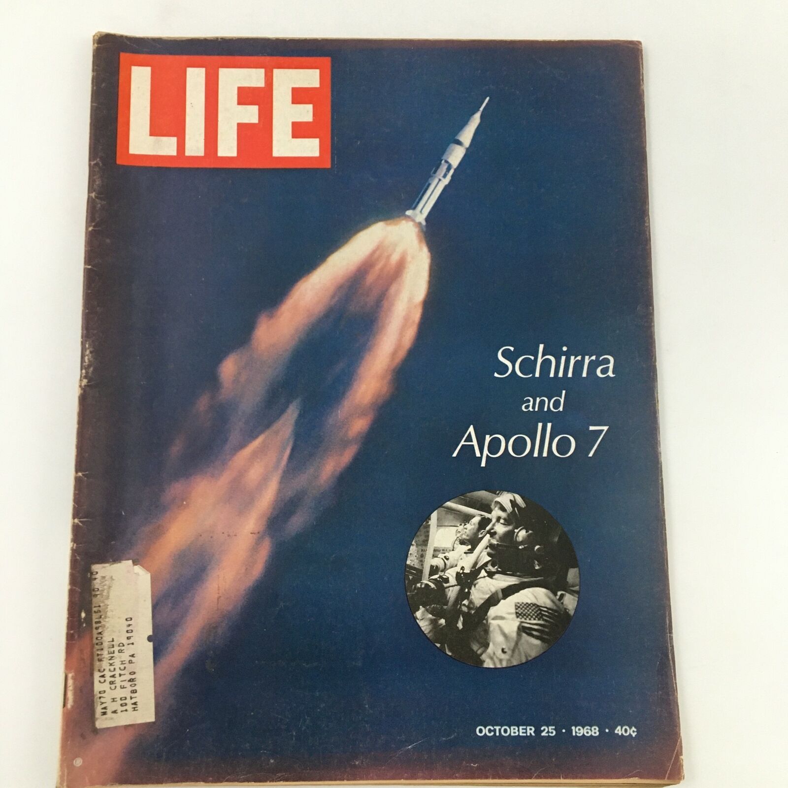 VTG Life Magazine October 25 1968 Wally Schirra and the Apollo 7 Crew