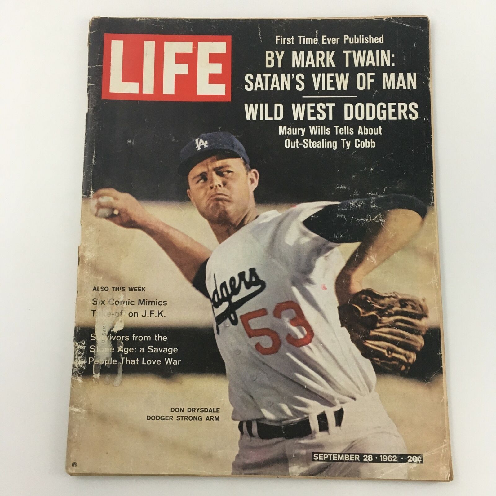 VTG Life Magazine September 28 1962 Don  Drysdale, The Dodgers Strong Arm