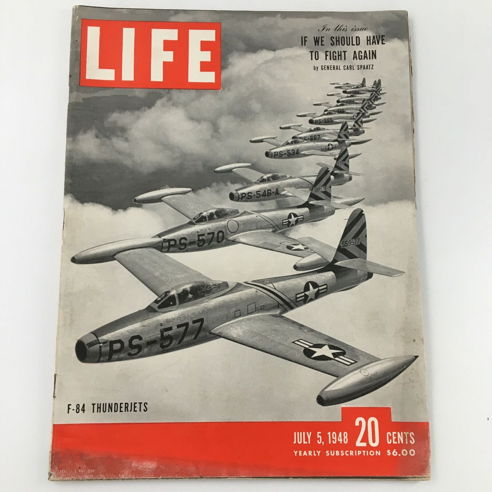 VTG Life Magazine July 5 1948 F-84 Thunderjets Cover, Gen. Carl Spaatz Feature