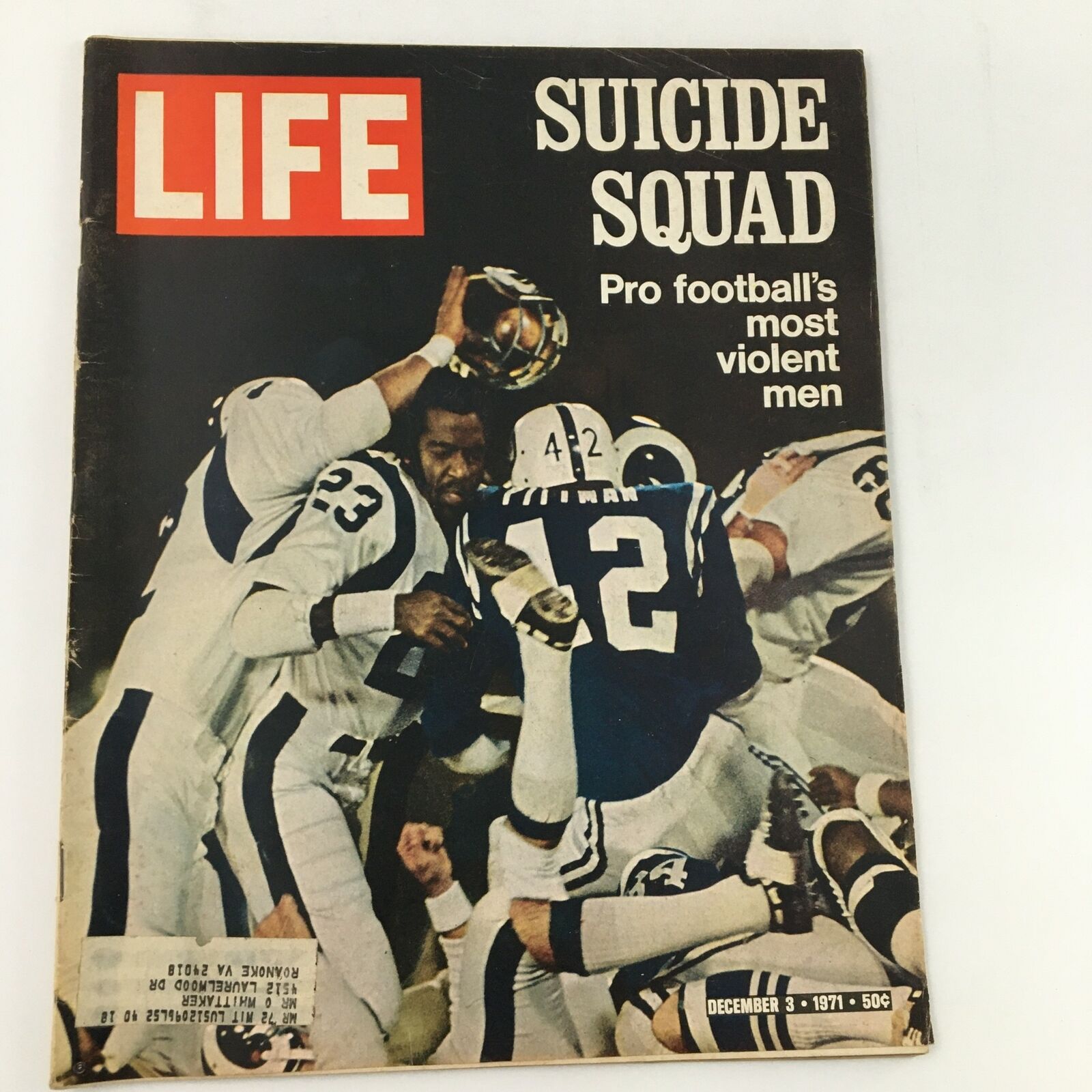 VTG Life Magazine December 3 1971 Suicide Squad of Pro Football