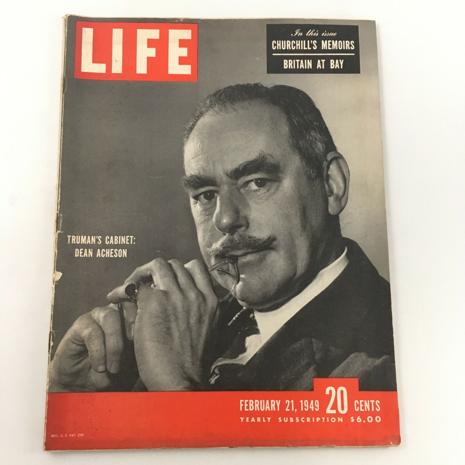 VTG Life Magazine February 21 1949 Dean Acheson in Truman's Cabinet, Newsstand