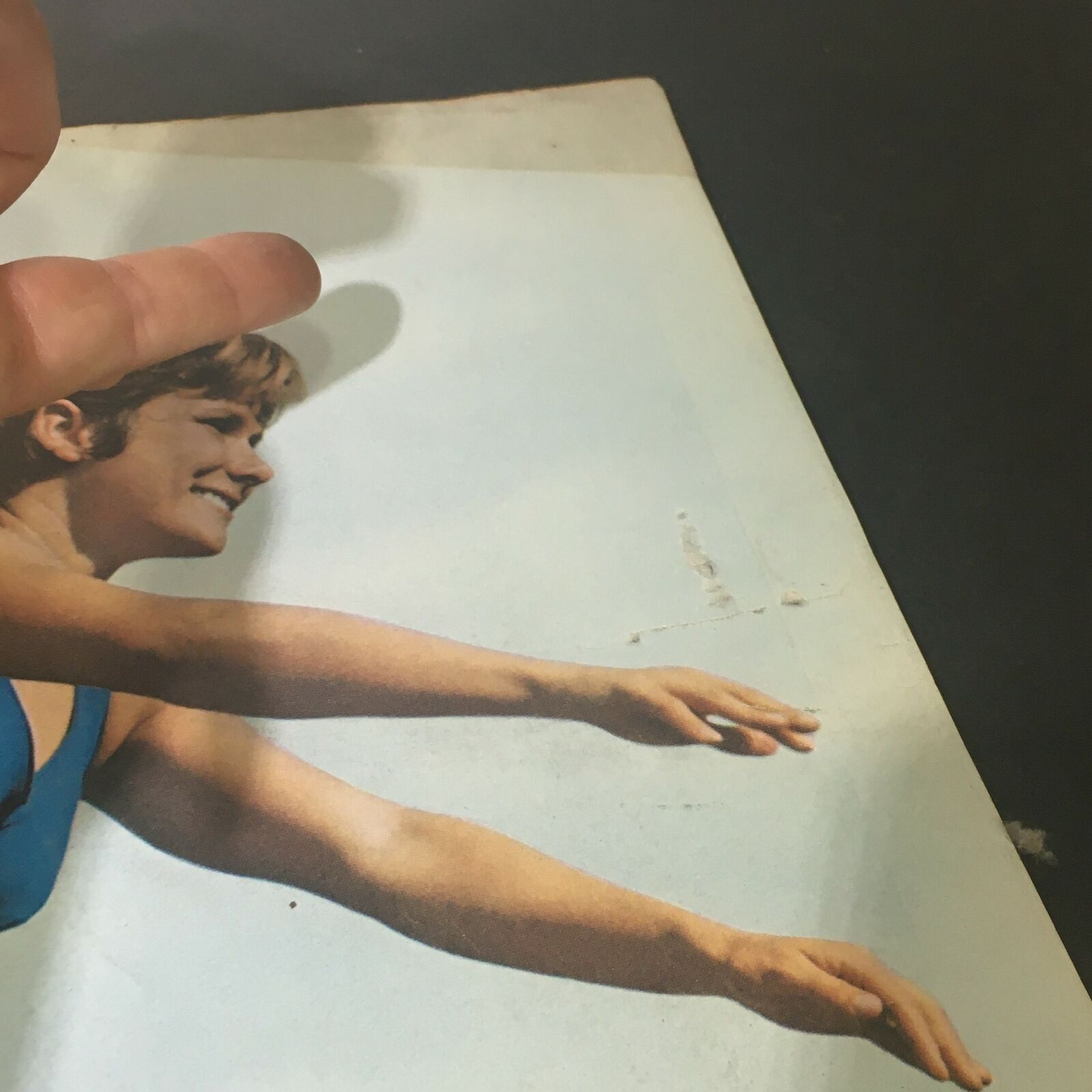 Close-up of the VTG Life Magazine July 31, 1964 cover featuring Arizona Diver Barbara Talmage, highlighting her arms and smile in a moment of athletic grace.
