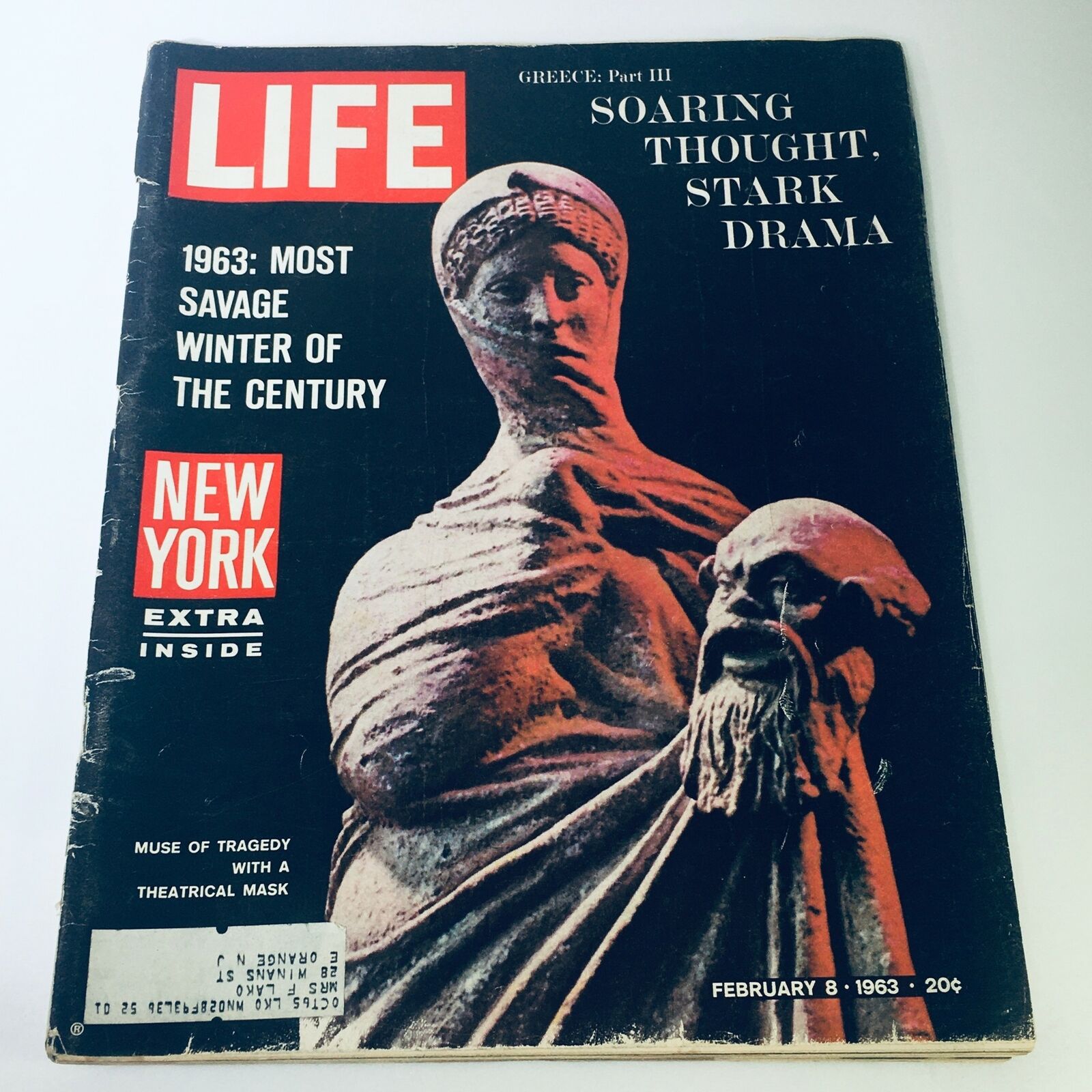 VTG Life Magazine February 8 1963 - Muse of Tragedy With A Theatrical Mask