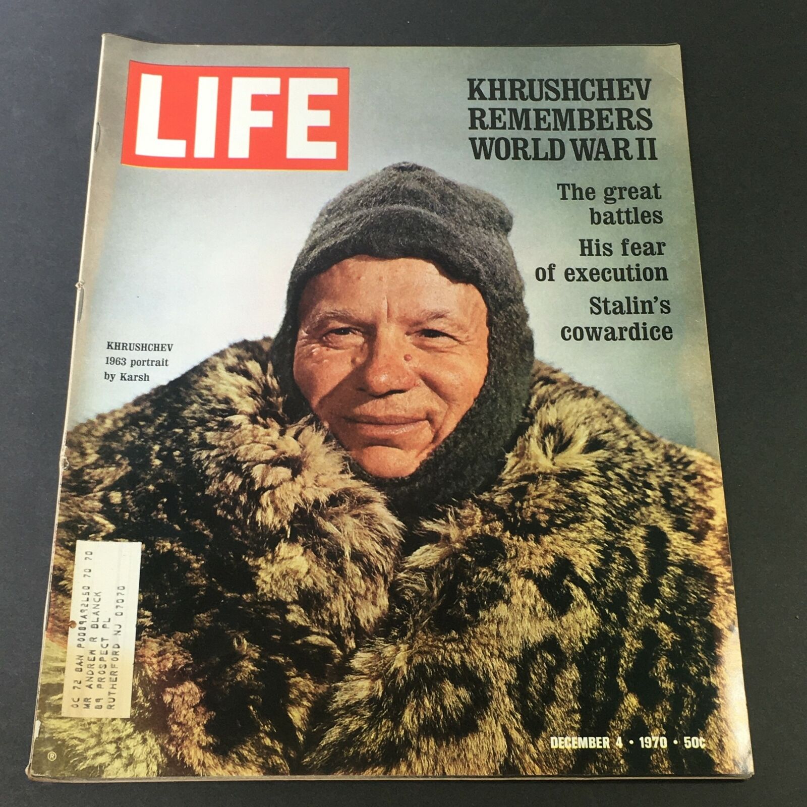 VTG Life Magazine December 4 1970 - Nikita Khrushchev Portrait / Joseph Stalin