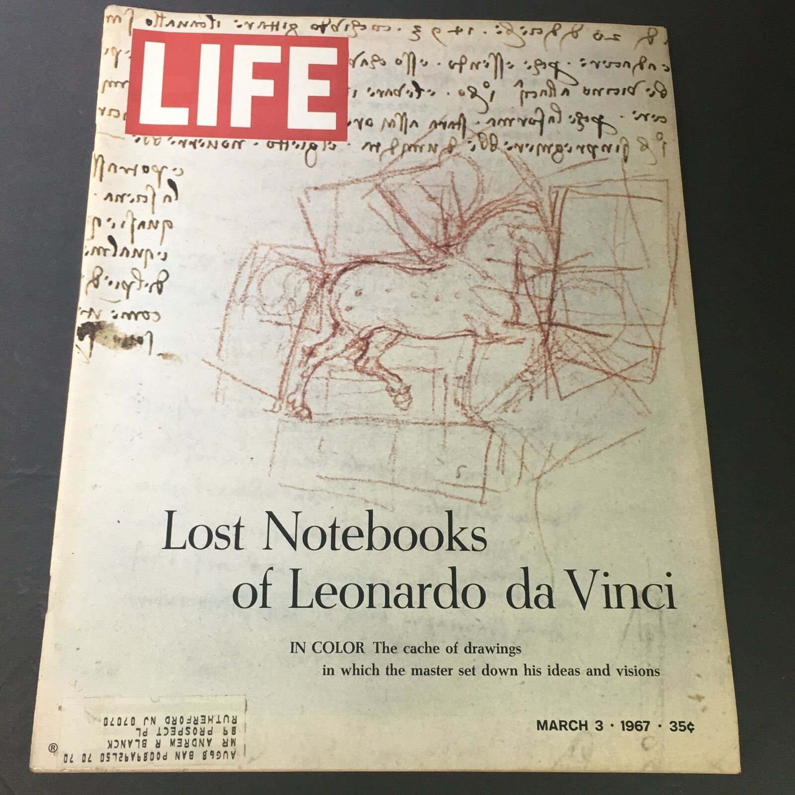 VTG Life Magazine March 3 1967 - Lost Notebooks of Leonardo da Vinci in Color