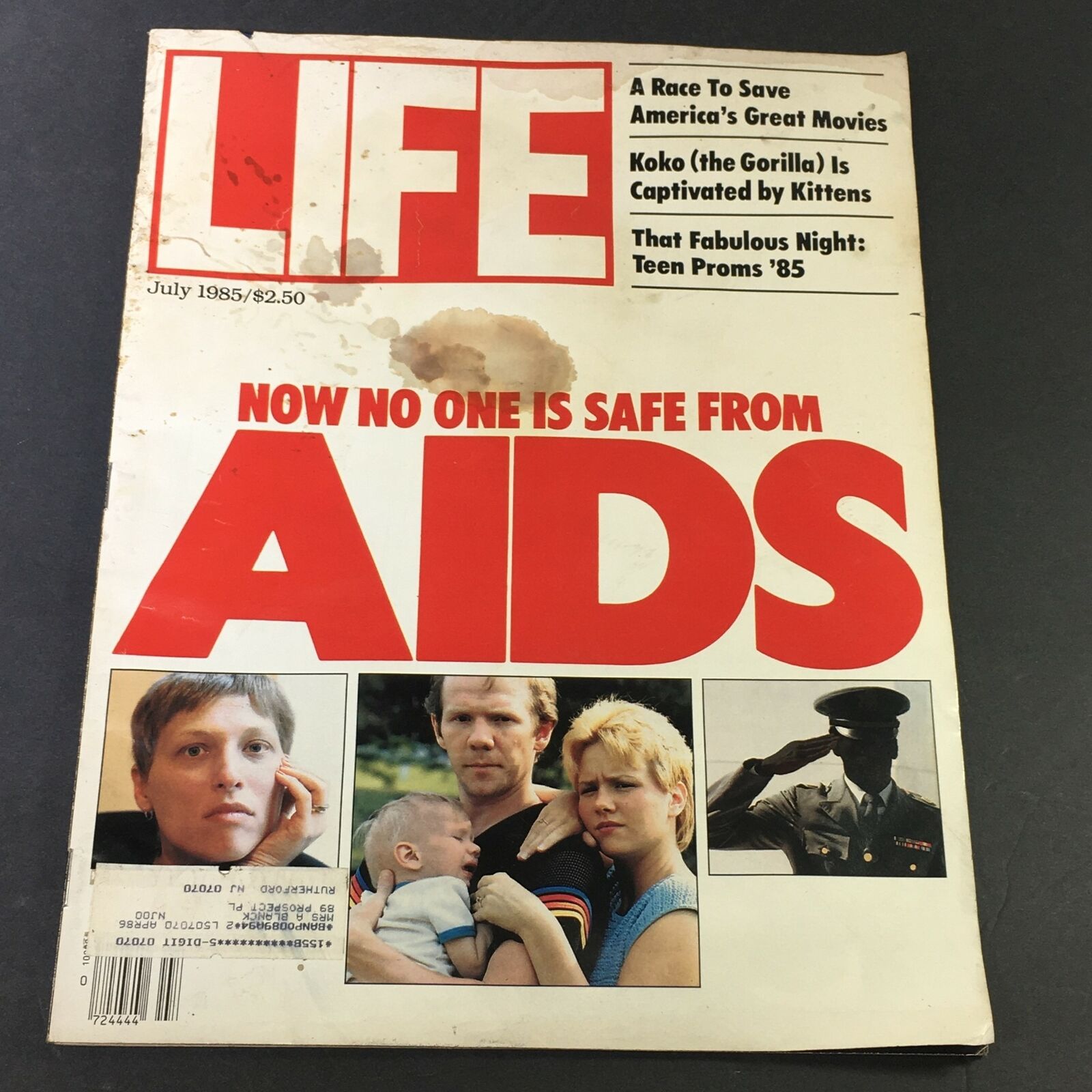 VTG Life Magazine July 1985 - No One is Safe from Aids / Koko Gorilla Captivated