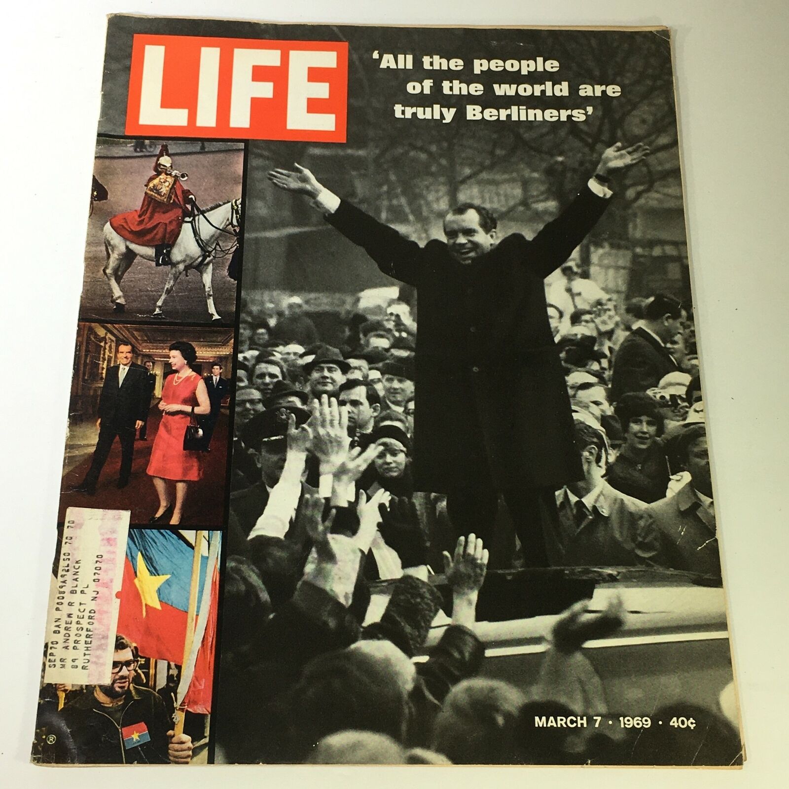 VTG Life Magazine March 7 1969 - Richard Nixon in Berlin, Germany in Photograph