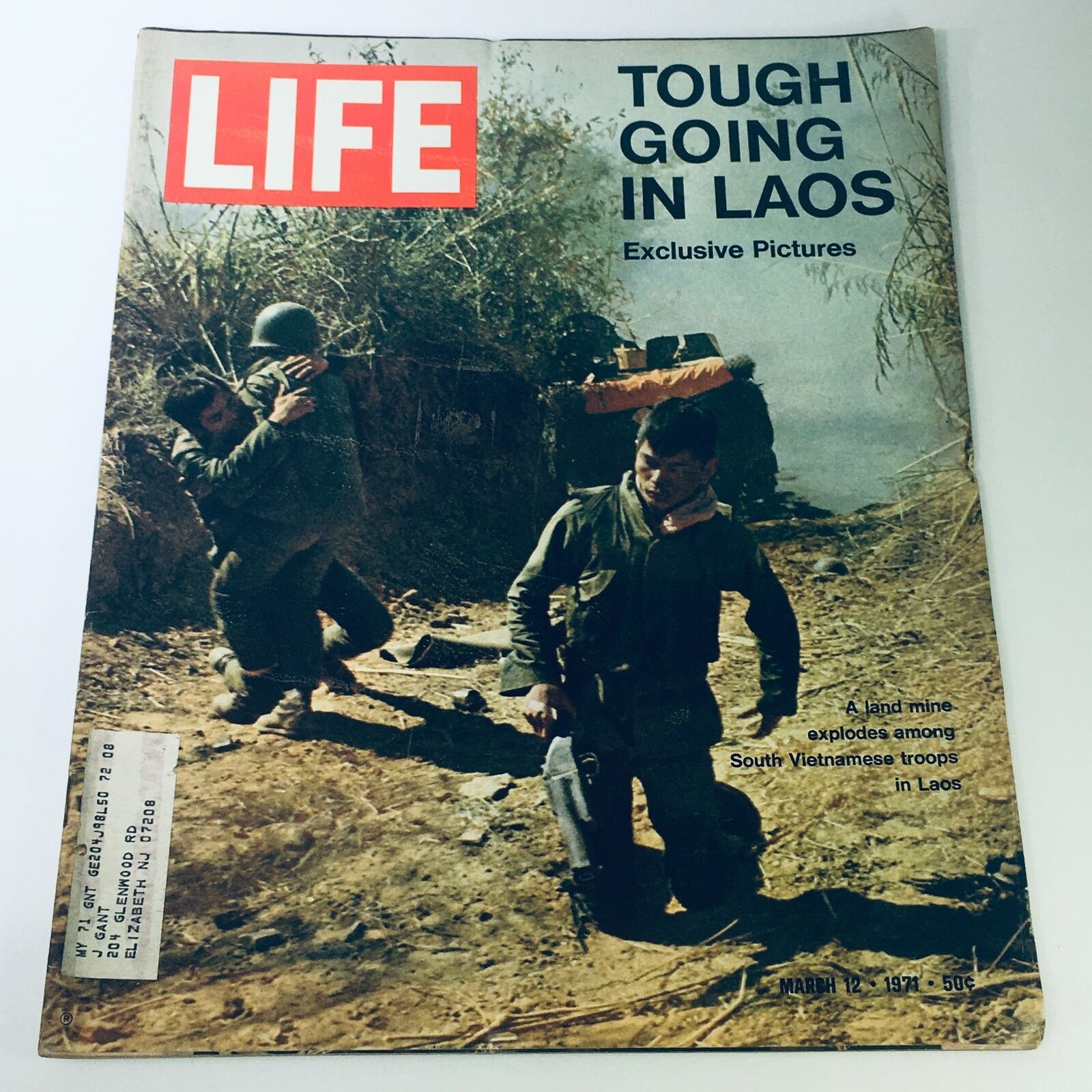 VTG Life Magazine March 12 1971 - Land Mine Explodes Among Troops in Laos