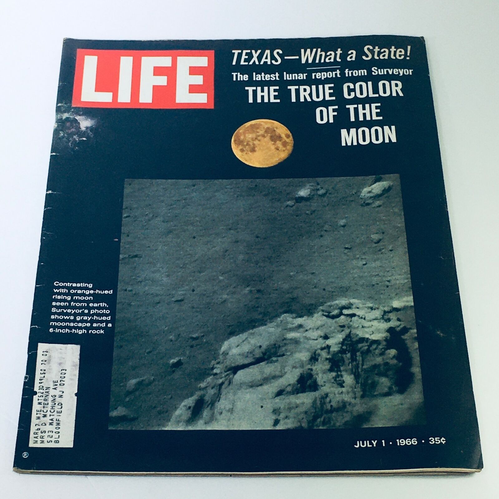 VTG Life Magazine July 1 1966 - The True Color Of The Moon / Texas State