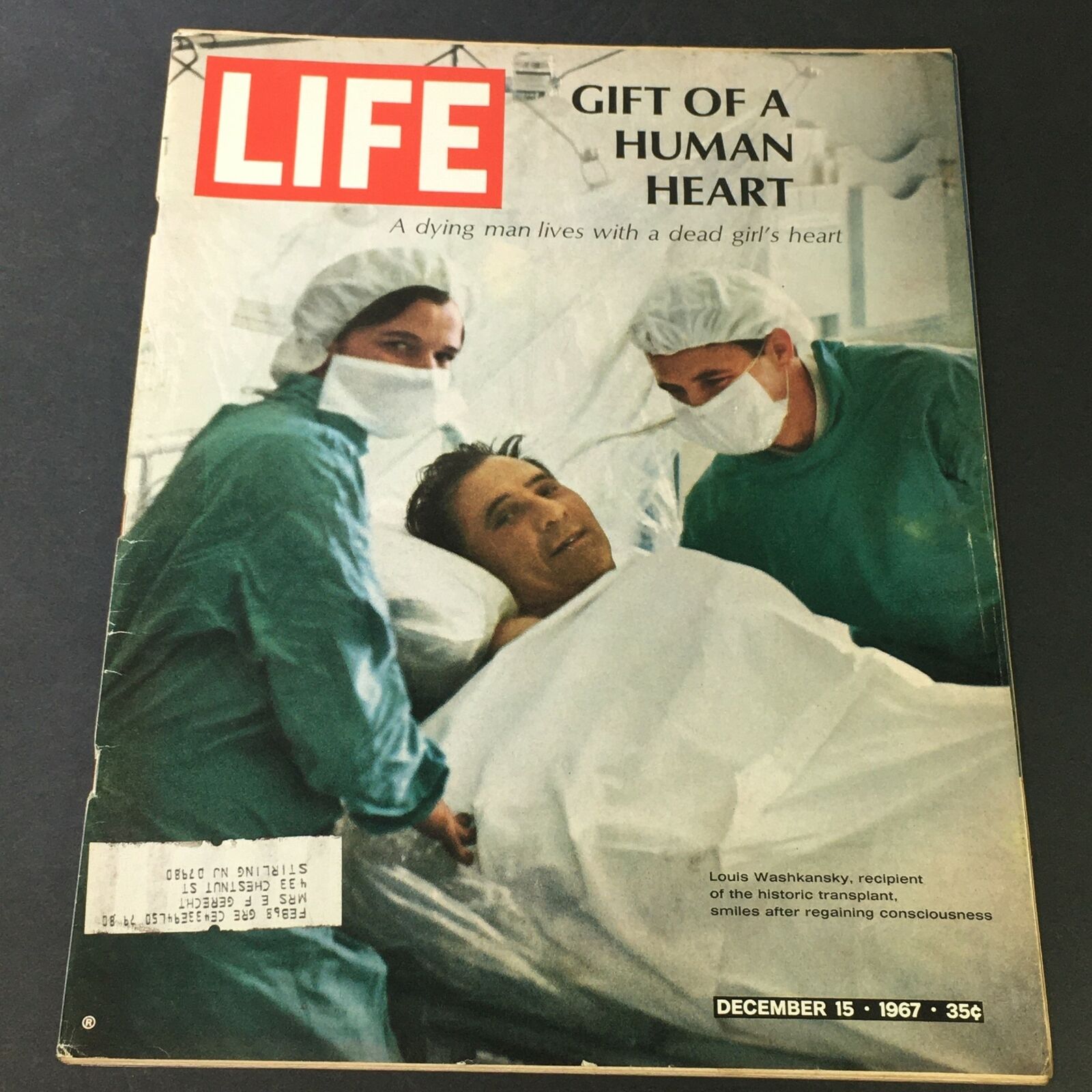 VTG Life Magazine December 15 1967 - Louis Washkansky, Transplant Recipient