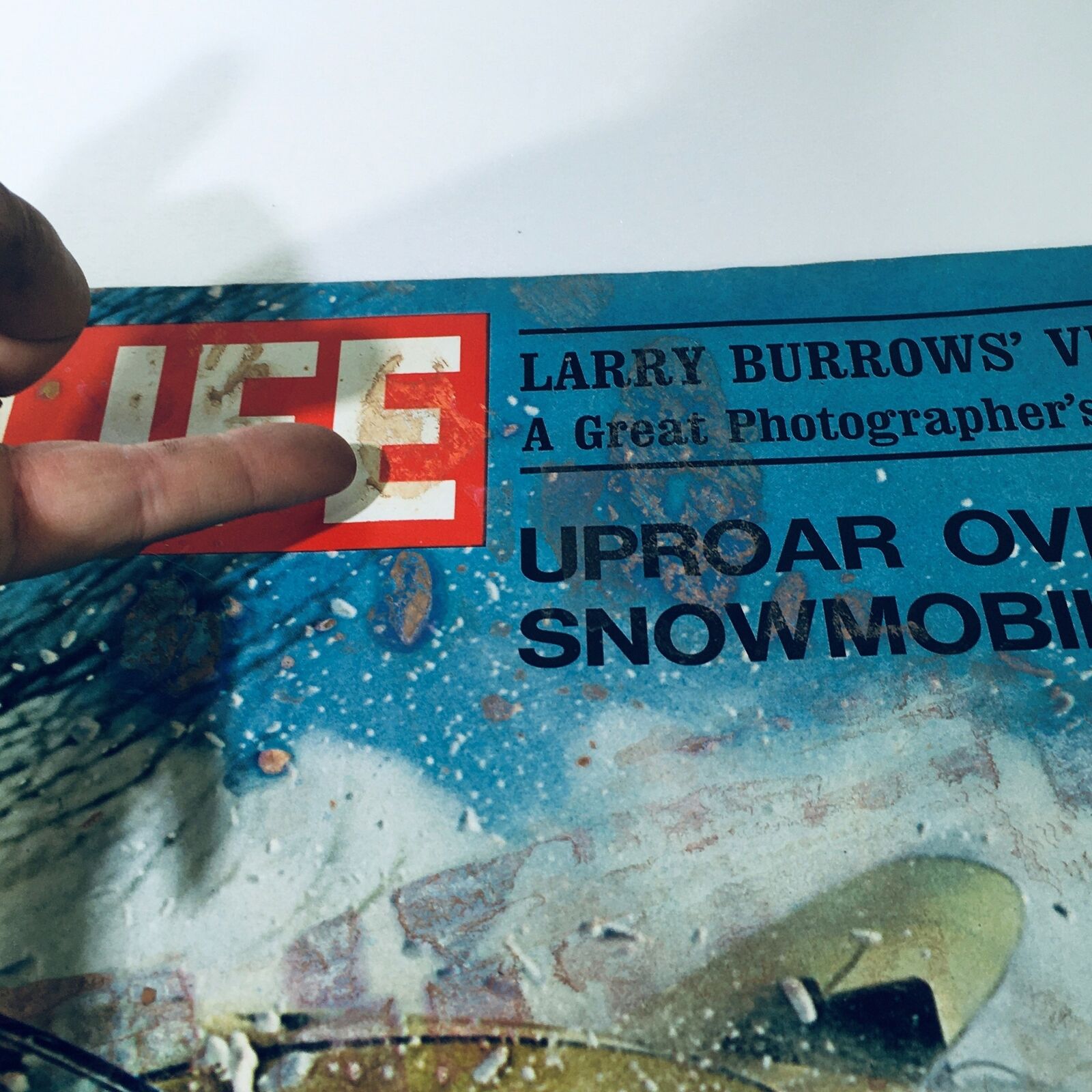 VTG Life Magazine February 26 1971 - Snowmobiler Arthur Mason Crashes In A Drift