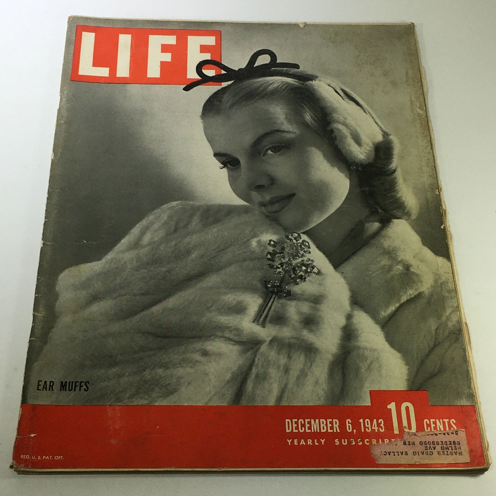 VTG Life Magazine December 6 1943 - Selene Mahri Wearing Earmuffs