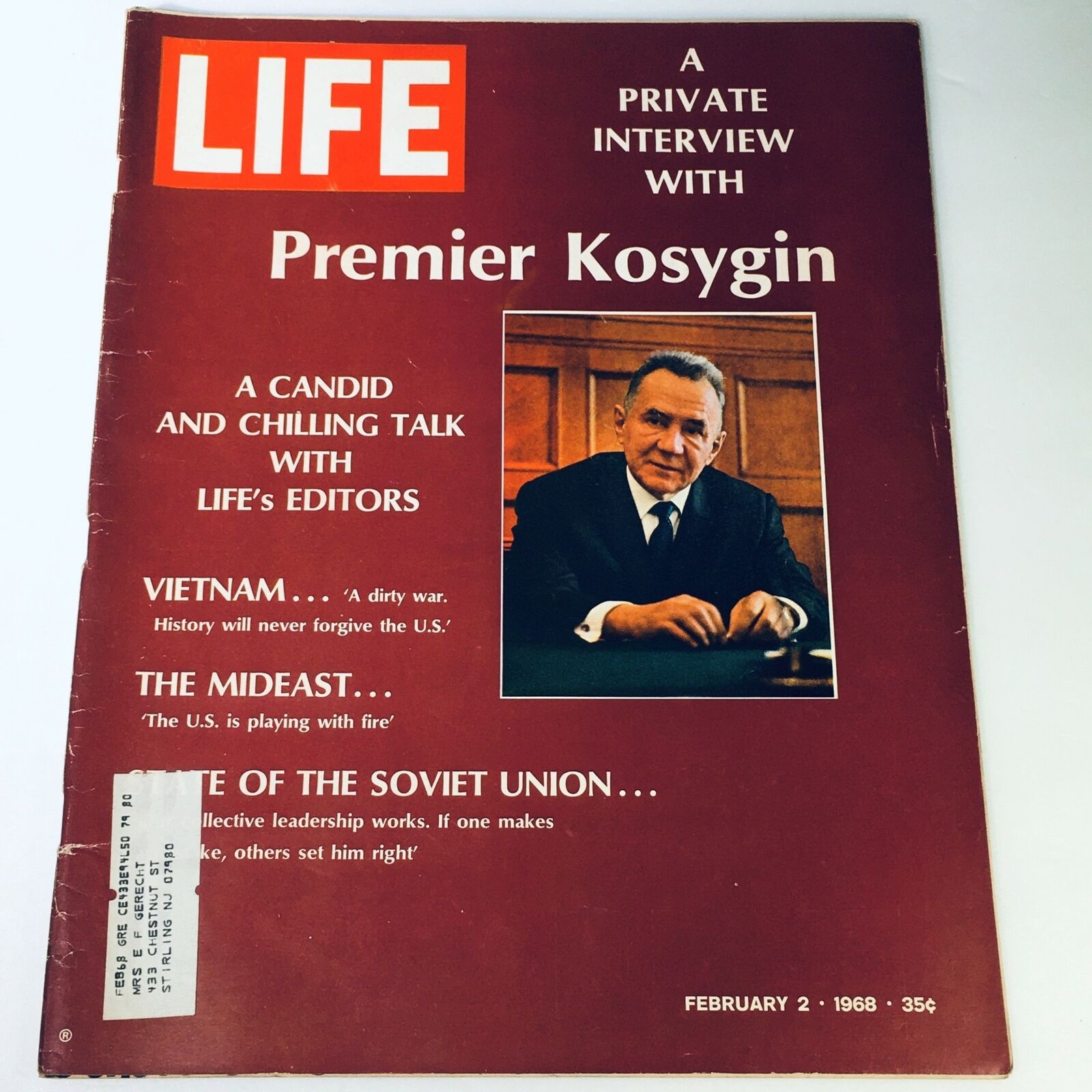 VTG Life Magazine February 2 1968 - Private Interview w/Premier Alexei Kosygin