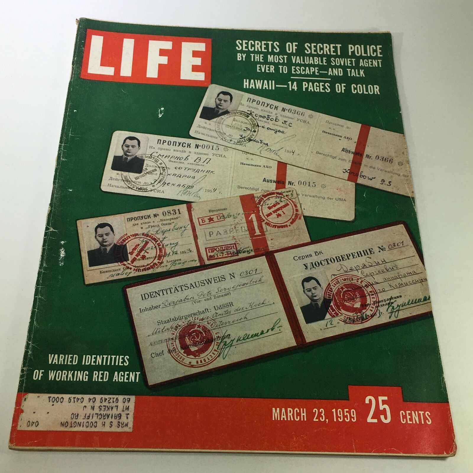 VTG Life Magazine March 23 1959 - Varied Identities Working Red Agents