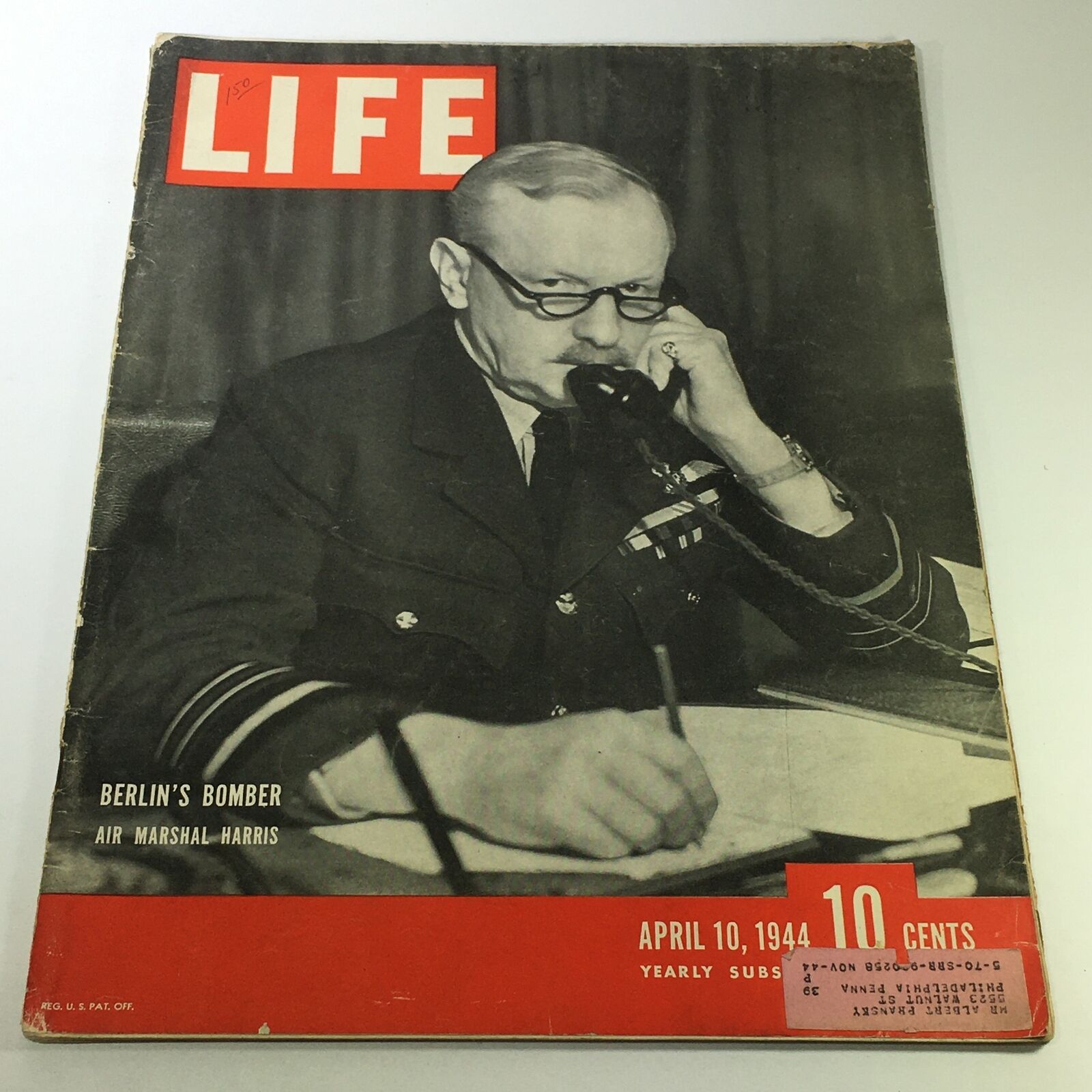 VTG Life Magazine April 10 1944 - Berlin's Bomber Air Marshal Sir Arthur Harris