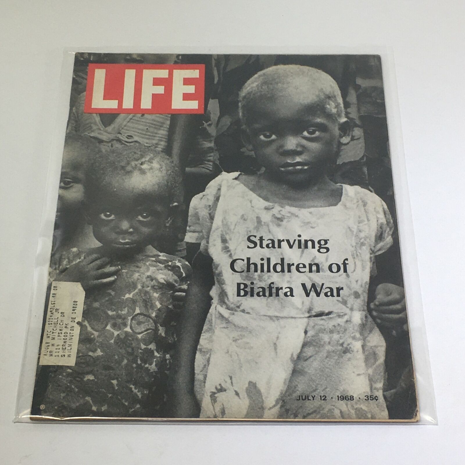 VTG Life Magazine: July 12 1968 Black & White Cover of Starving Children of War