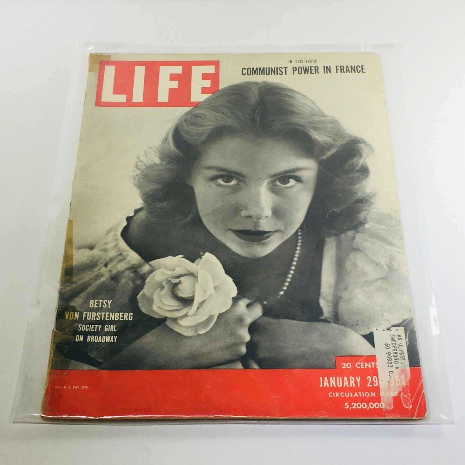 VTG Life Magazine: Jan 29 1951 - Betsy Von Furstenberg/Society Girl on Broadway