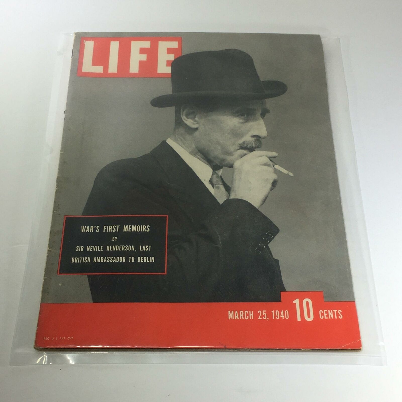 Vintage Life Magazine: March 25 1940 - War's First Memoirs: Sir Nevile Henderson