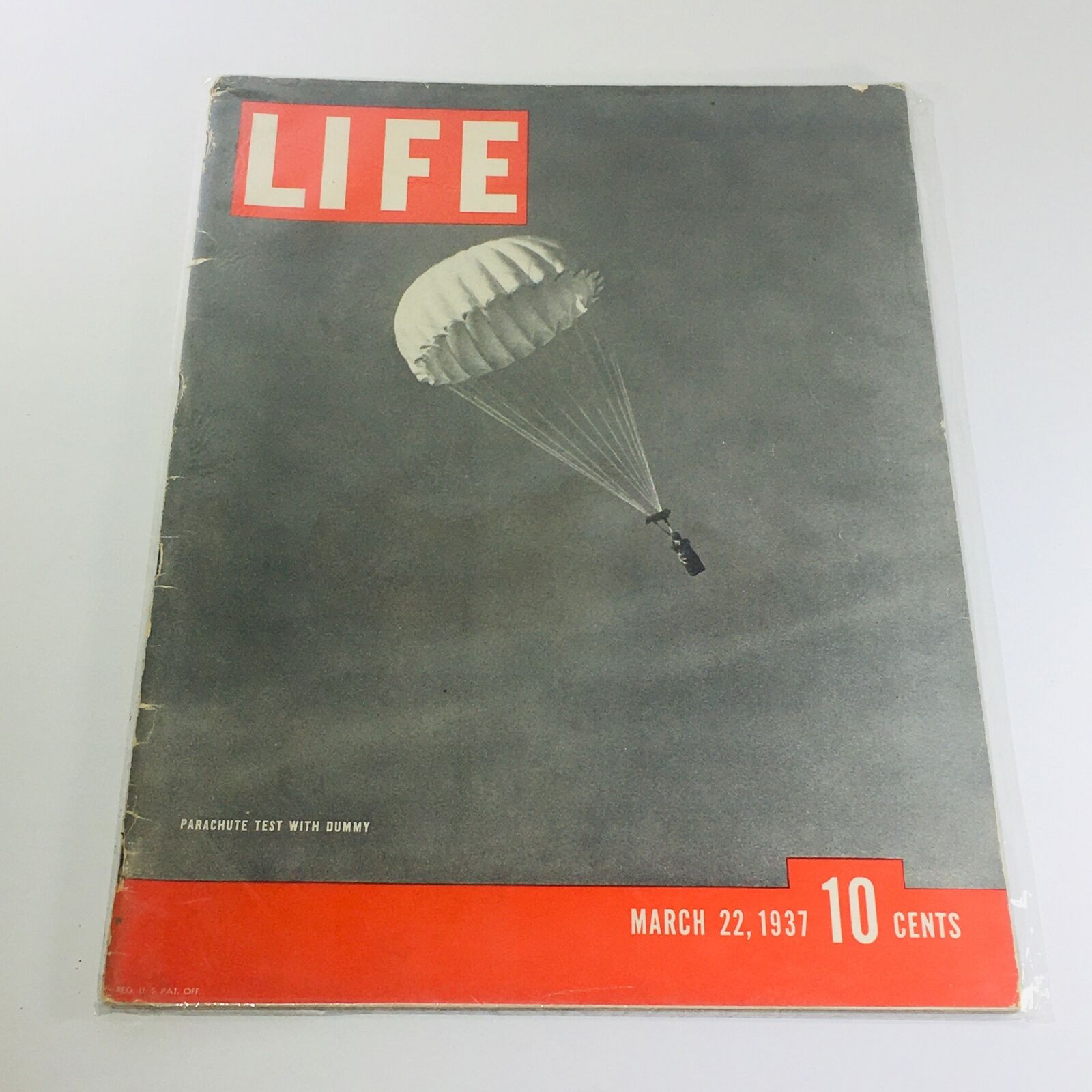 Vintage Life Magazine: March 22 1937 - Parachute Test With Dummy