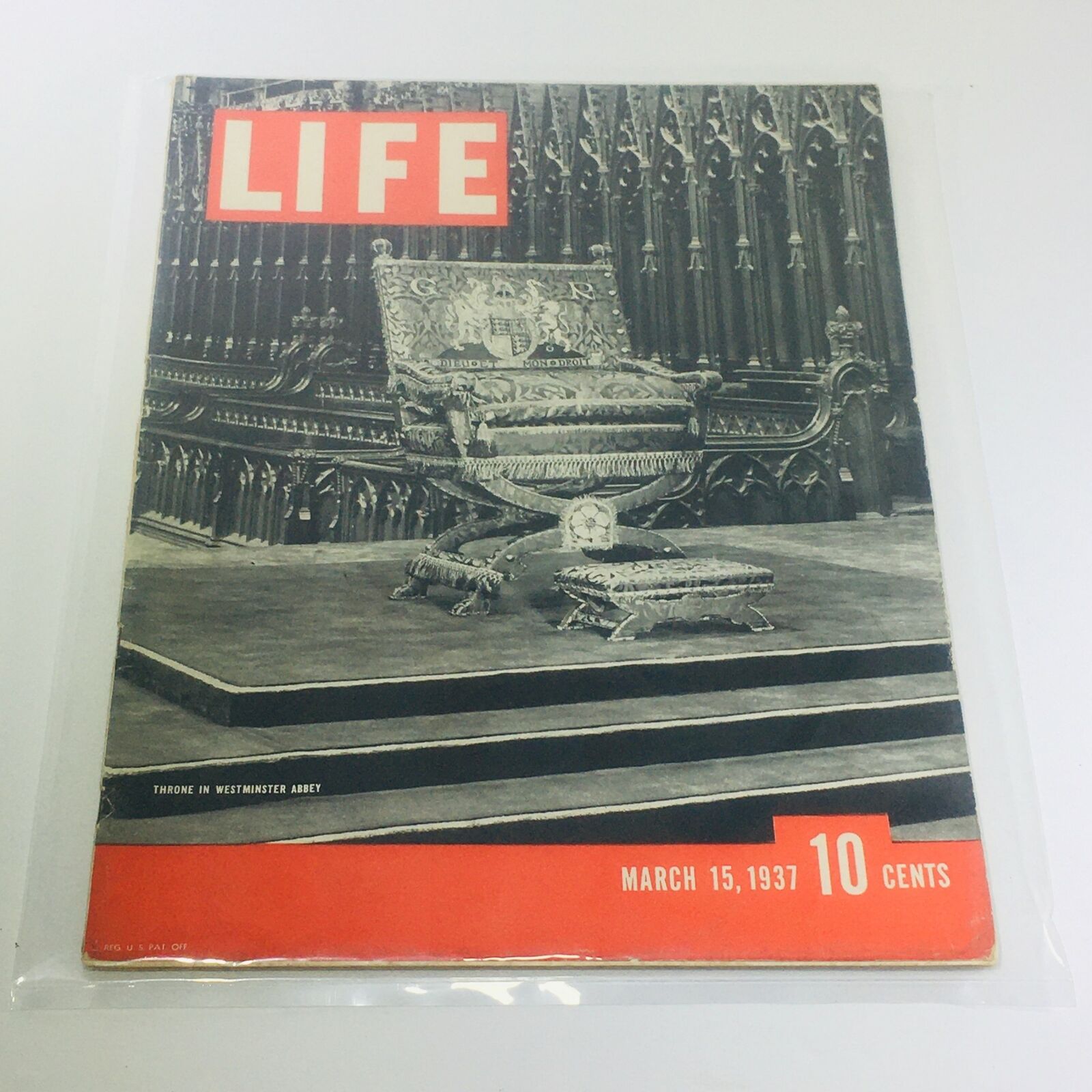 Vintage Life Magazine: March 15 1937 - Throne In Westminster Abbey