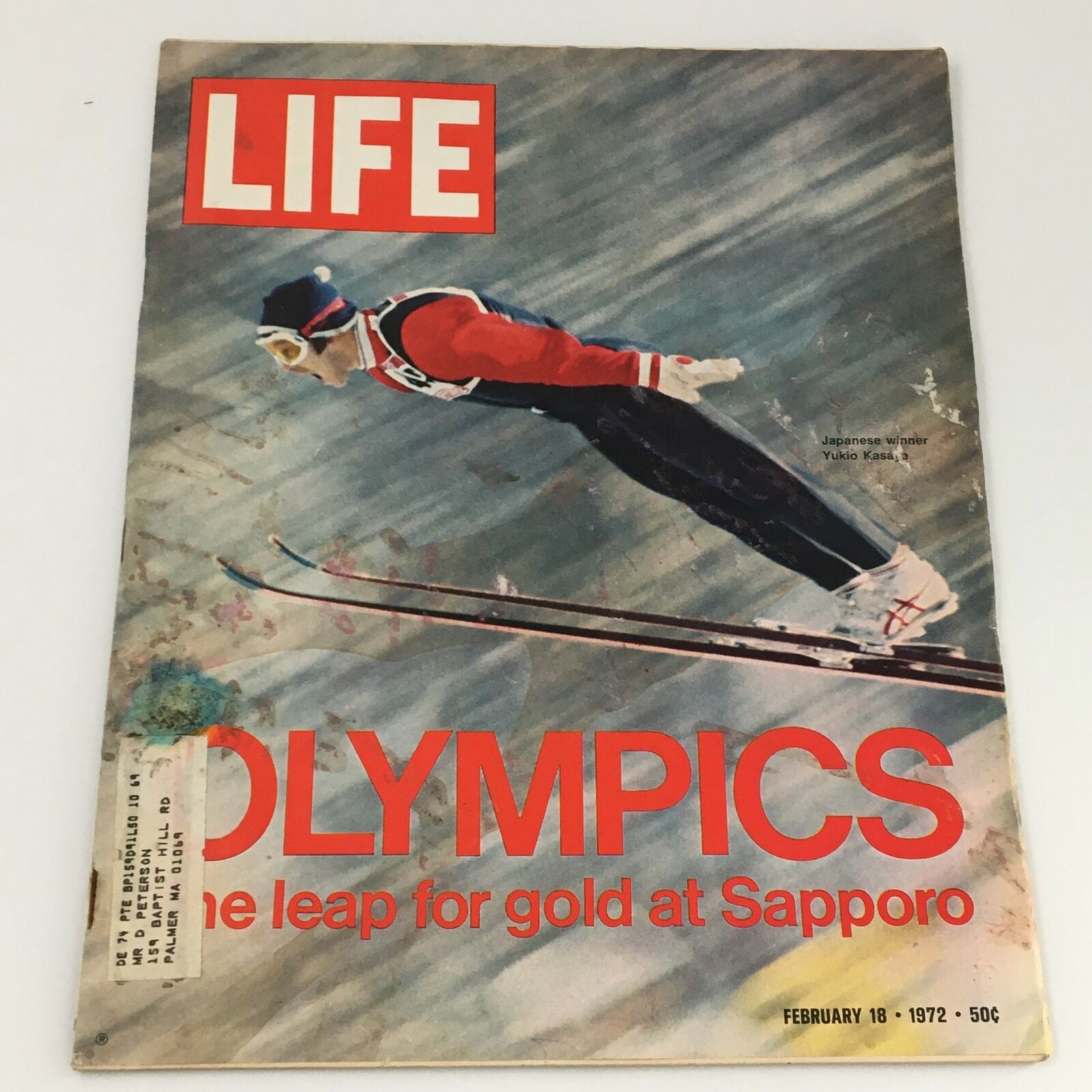 VTG Life Magazine February 18 1972 Japanese Olympic Athlete Yukio Kasaya Cover