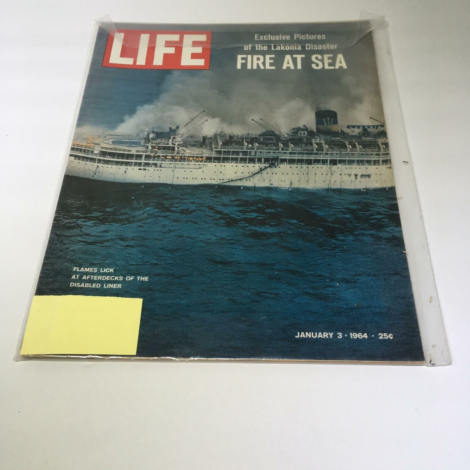VTG Life Magazine January 3 1964 - TSMS Lakonia Disaster Fire at Sea