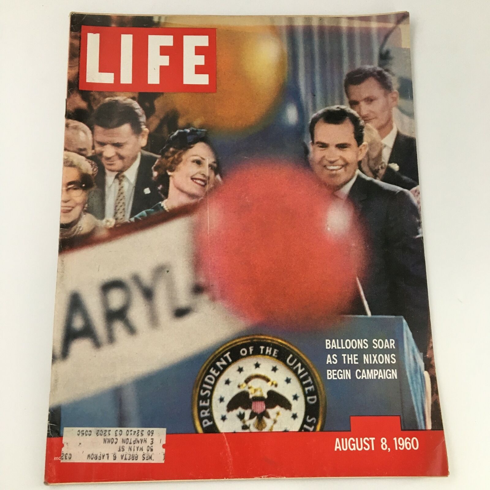 VTG Life Magazine August 8 1960 Balloons Soar at Richard Nixon Campaign Feature