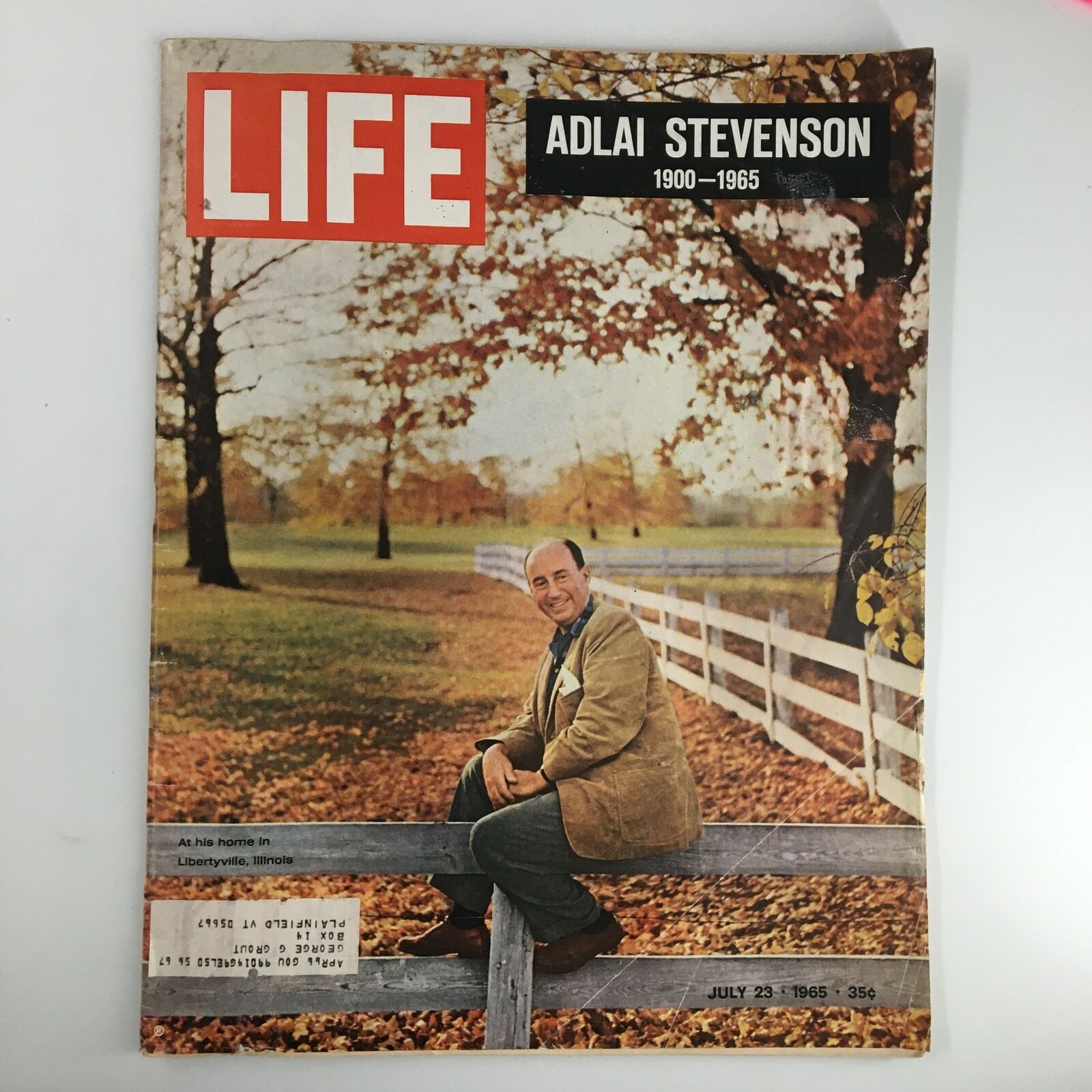 VTG Life Magazine July 23 1965 Adlai Stevenson at his Home 1900 - 1965