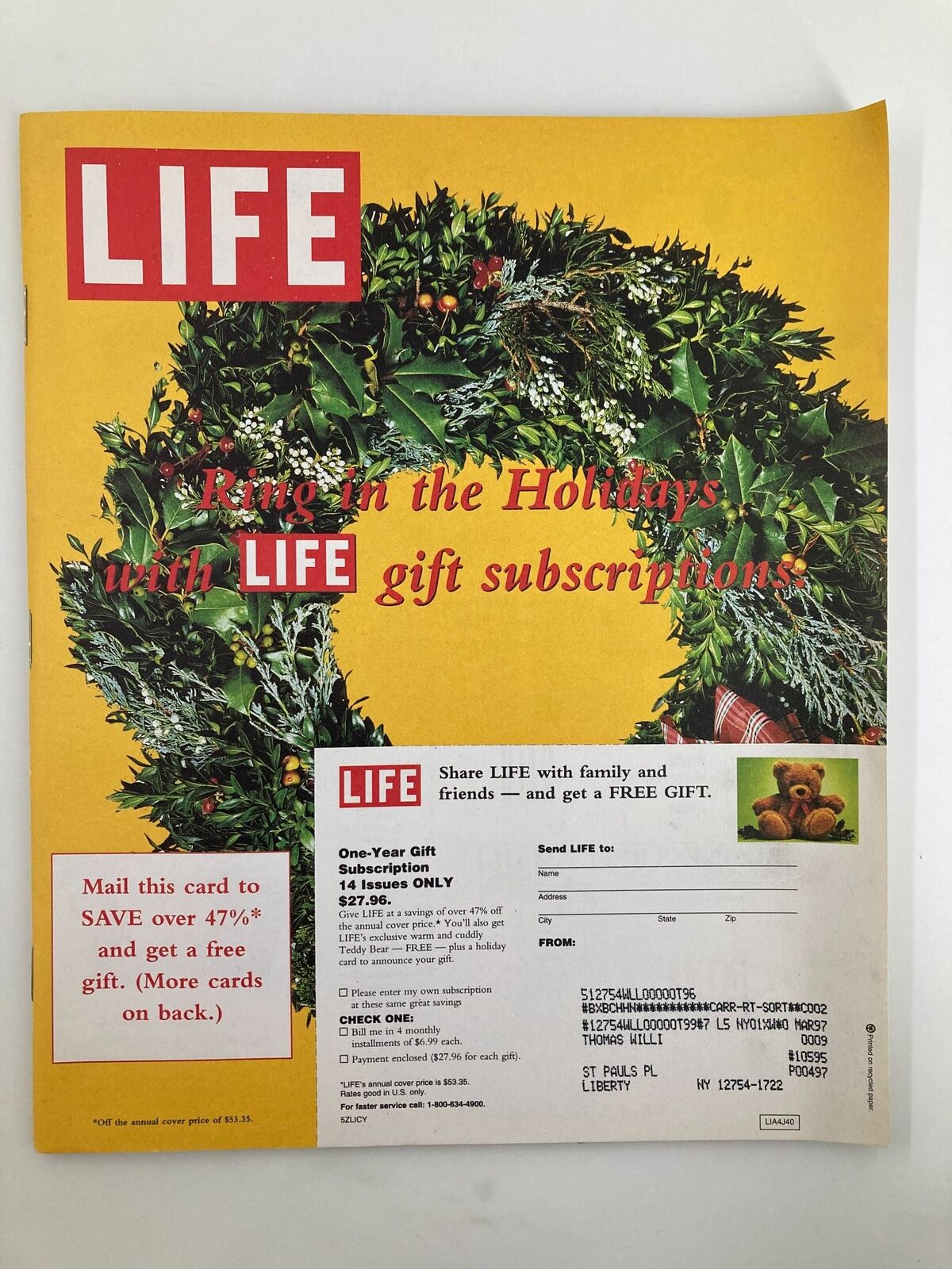 Life Magazine December 1995 On The Trail of Angels Spiritual World No Label