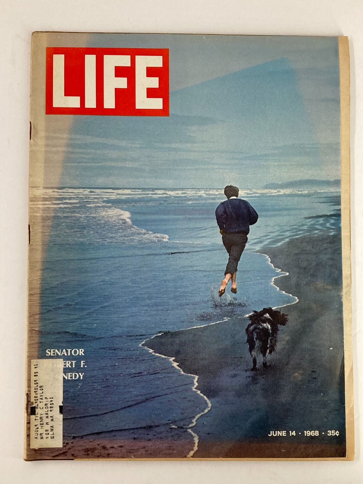 VTG Life Magazine June 14 1968 Senator Robert F. Kennedy with his Dog